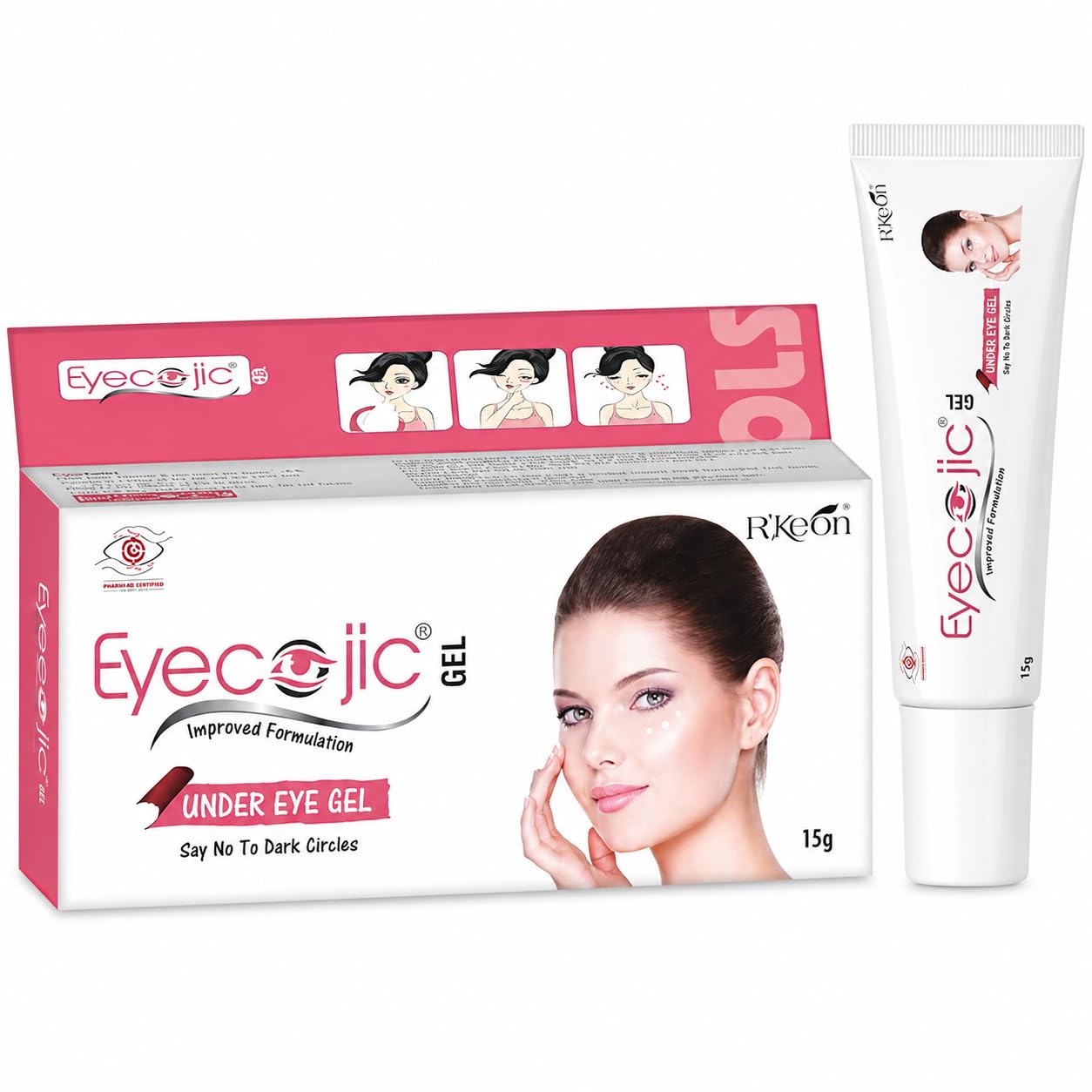 Eyecojic Under Eye Gel For Dark Circles, Puffiness & TiredLooking Eyes | Hydrating Under Eye Care For Men & Women | Lightweight