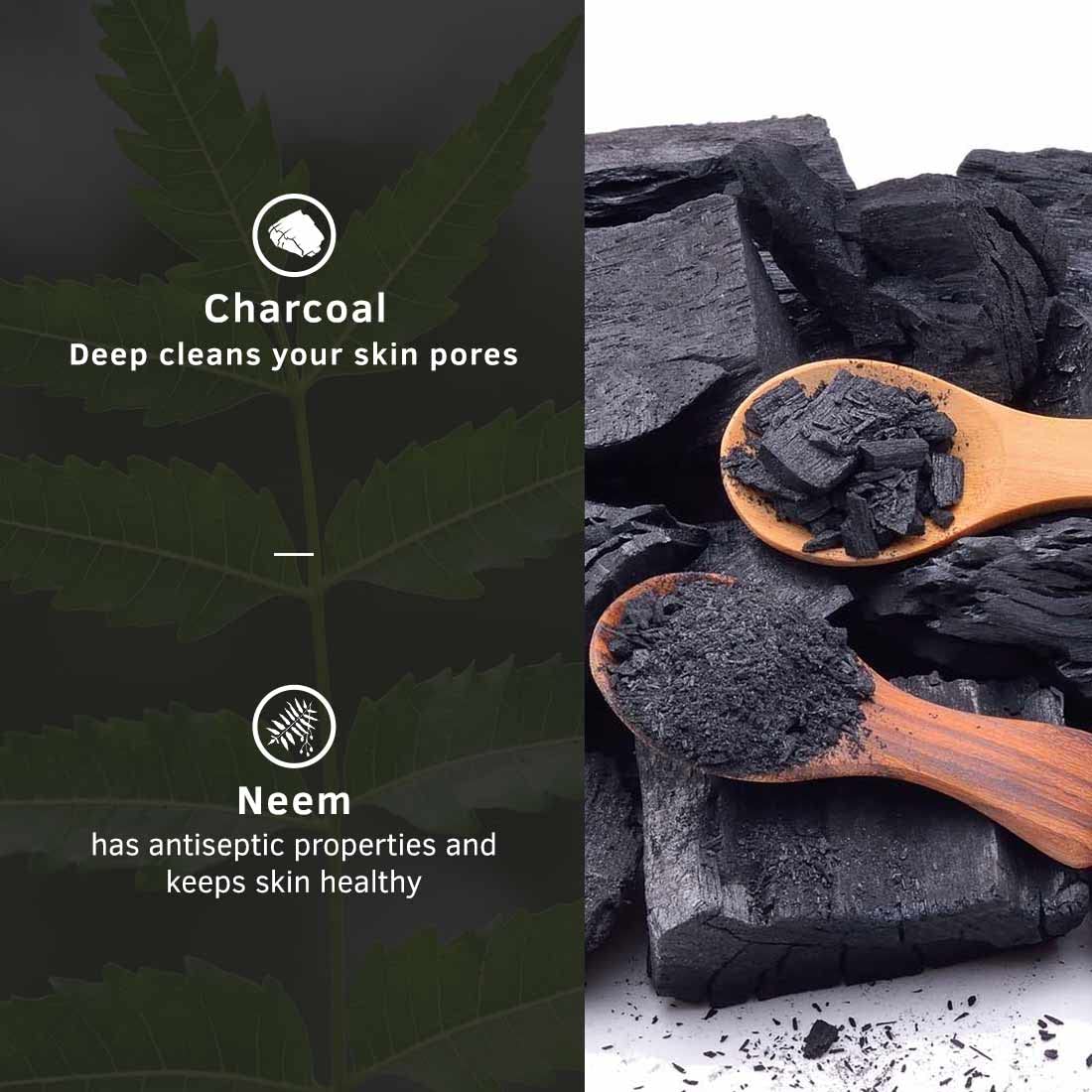 Ustraa Face Wash Acne Control - With Neem & Charcoal Face Wash - 3.5 Oz - Oil control, Prevents Acne, Especially for Oily skin,