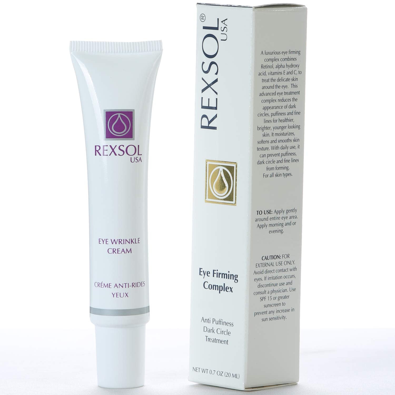 REXSOL Eye Firming Complex Anti-Puffiness & Dark Circle Treatment | Under Eye Cream For Dark Circles and Puffiness (20 ml/0.7 oz
