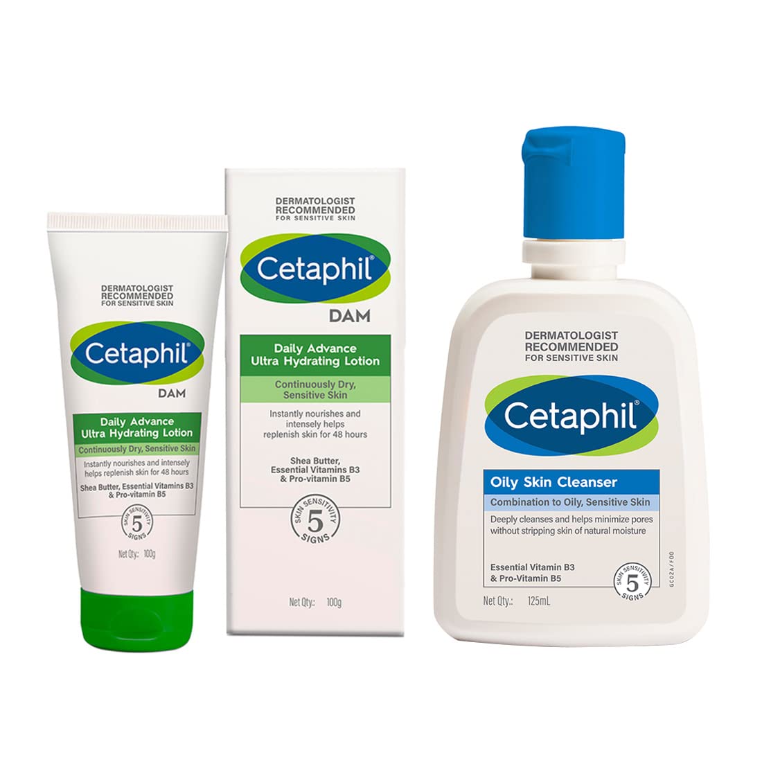 Cetaphil Oily Skin Cleanser 125Ml And Dam 100G Combo