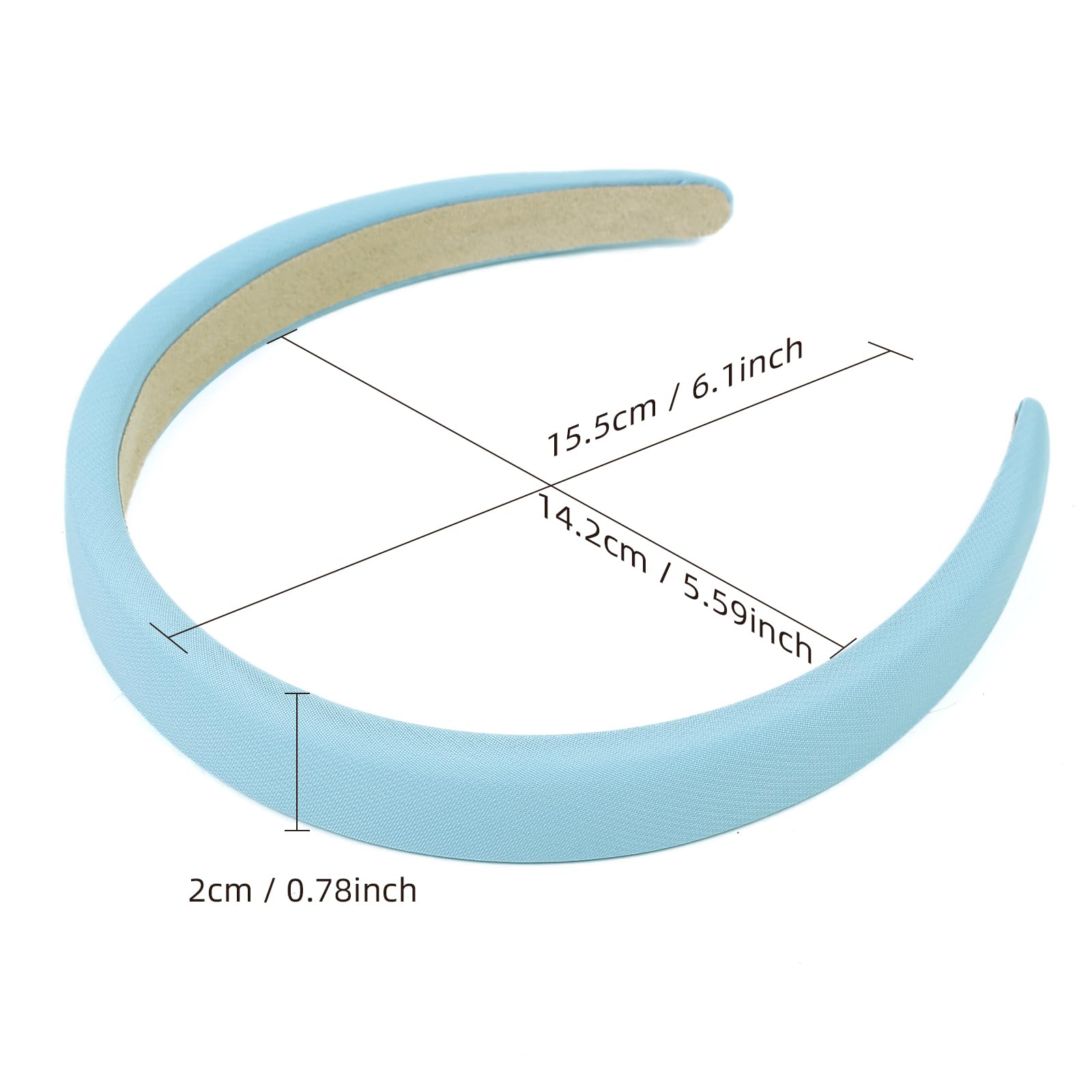 WOVOWOVO 0.7 Inch Padded Headbands for Women Non Slip Soft Thick Comfortable Head Bands Kids Cute Headband Plain Fashion Hairban