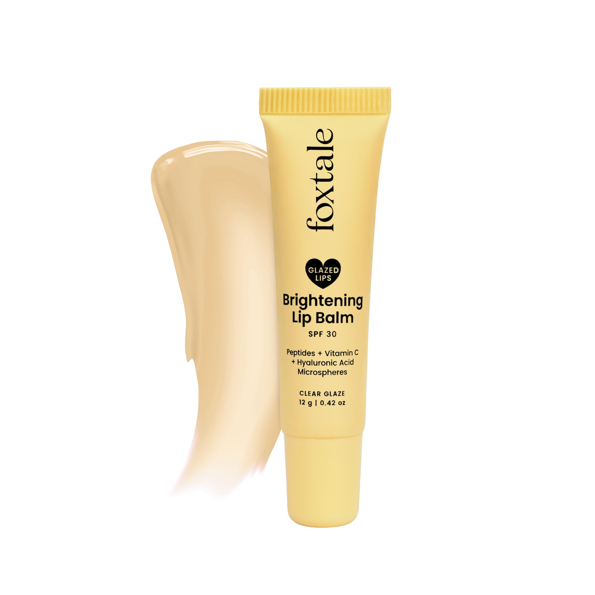 Foxtale Spf 30 Brightening Lip Balm For Dark Lips With Peptides & Vitamin C | Brightens | Hydrates | Tinted Lip Balm  Clear Gla