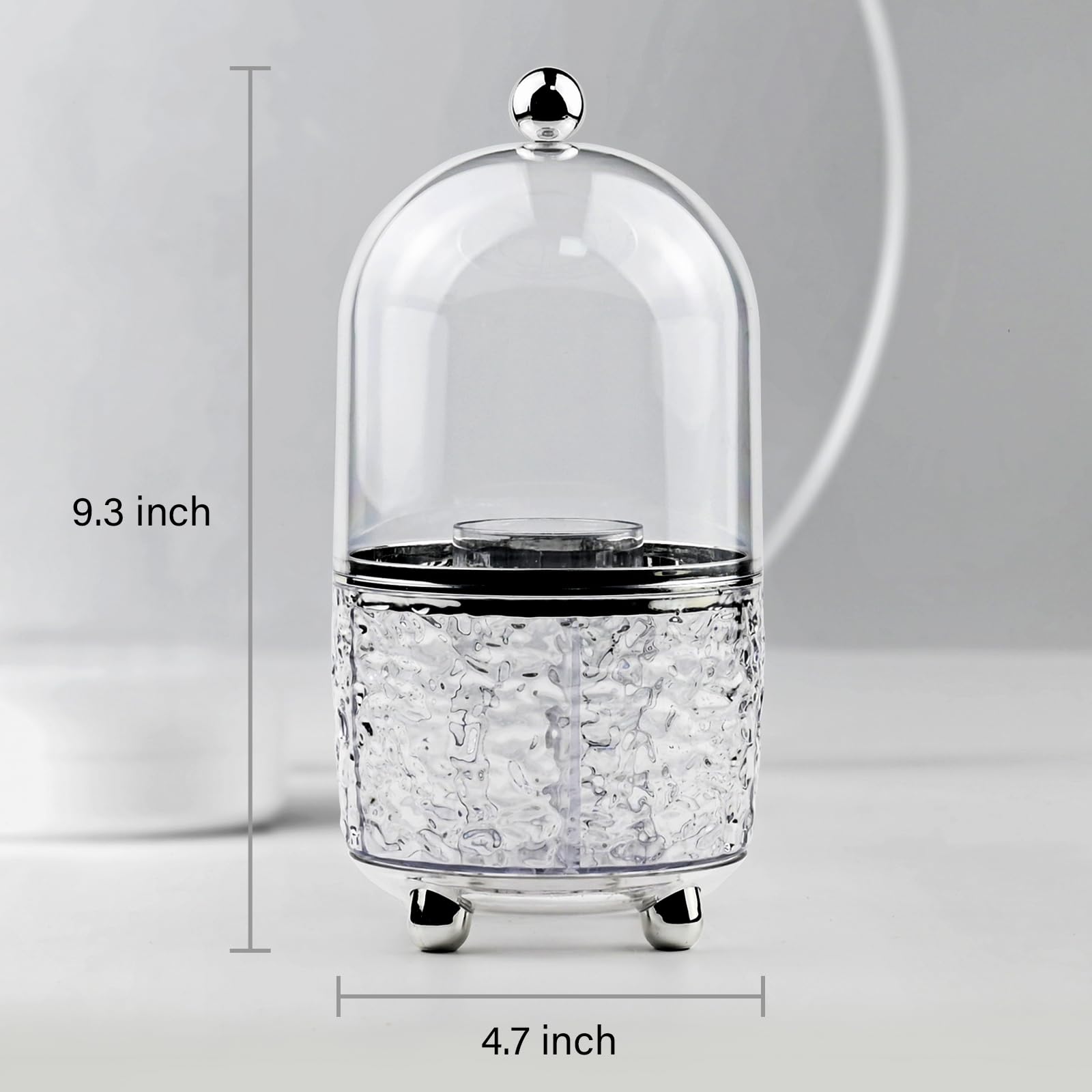 Makeup Brush Holder With Lid Cosmetic Tools Organizer 360 Rotating Make Up Brushes Storage For Vanity, Waterproof & Dustproof (C