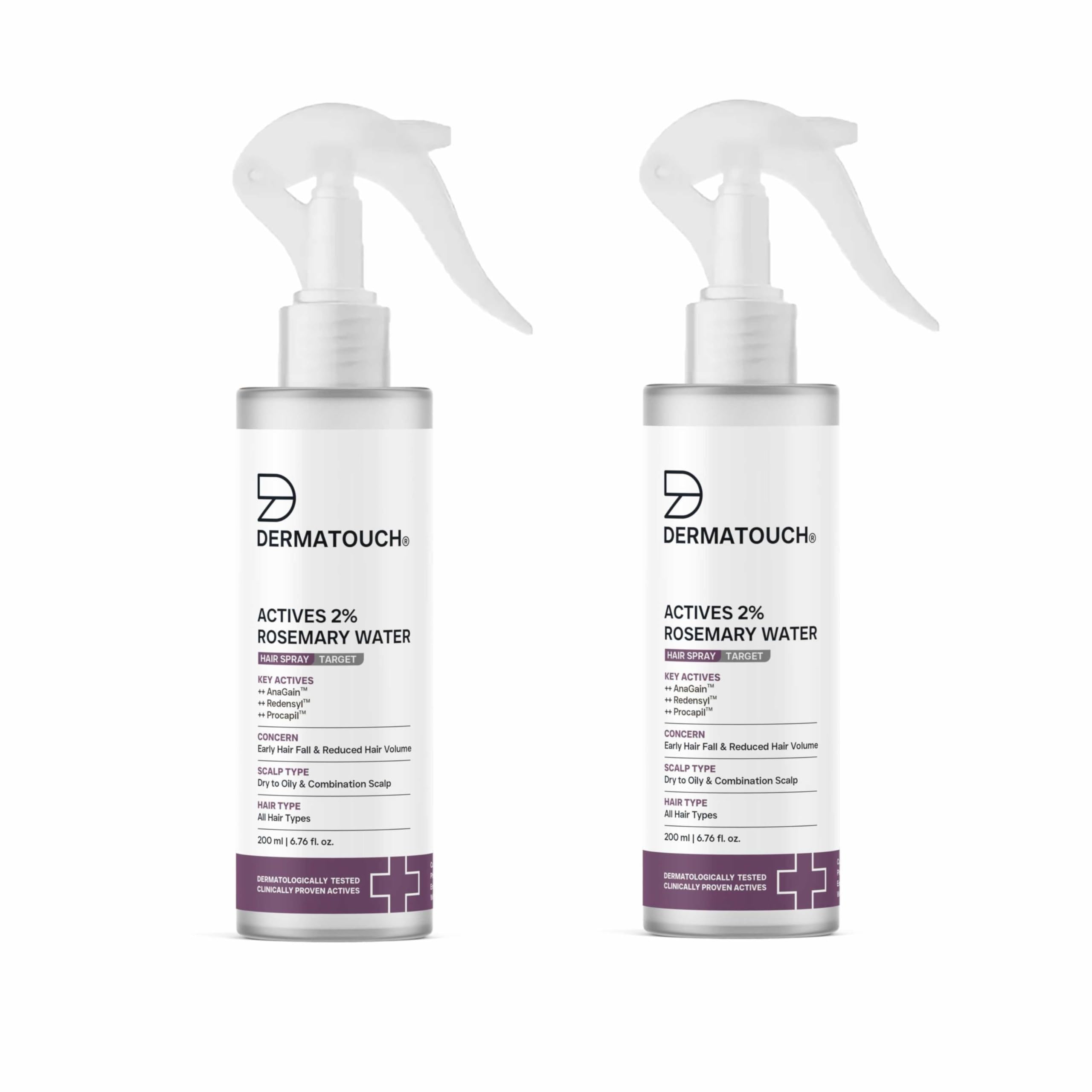 Dermatouch Rosemary Hair Spray With 2% Actives  Redensyl, Anagain & Procapil. Controls Hair Fall, Boosts Growth, Adds Shine & S