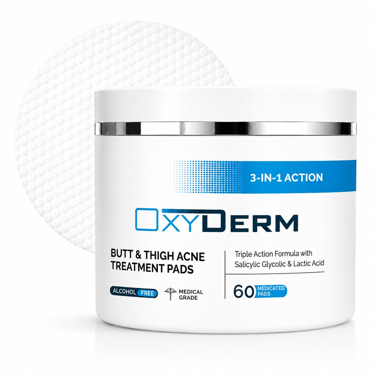 Butt & thigh Acne Treatment Pads  Exfoliating Pads to Eliminate Acne Causing Bacteria. Removes Pimples, Blemishes & Ingrown Hai