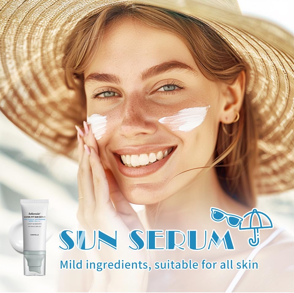 2 Pcs Centella Sunscreen SPF 50, Centella Water-Fit Sun Serum, Long-Lasting Protection, Nourishing Skin Protection and UV Defens
