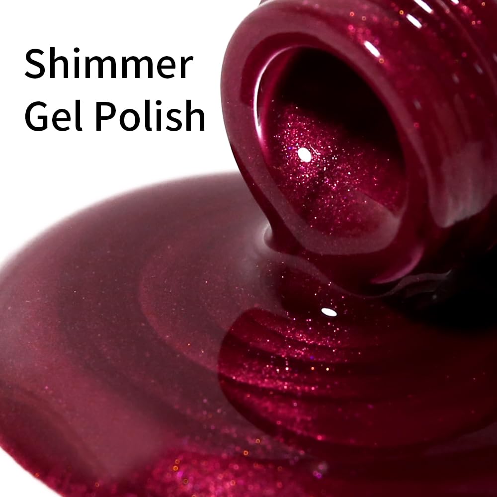 Firedeep Pearl Red Gel Nail Polish, 0.54 Fl Oz Large Bottle Uv/Led Soak Off Red Gel Polish For Spring Summer