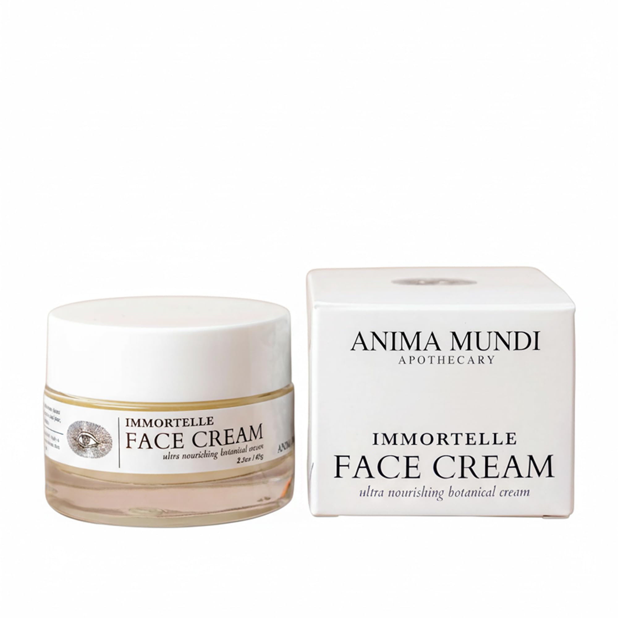 Anima Mundi Immortelle Face Cream  Hydrating Botanical Moisturizer with Helichrysum & Rose Geranium  Aloe, Jojoba & Mango Butt