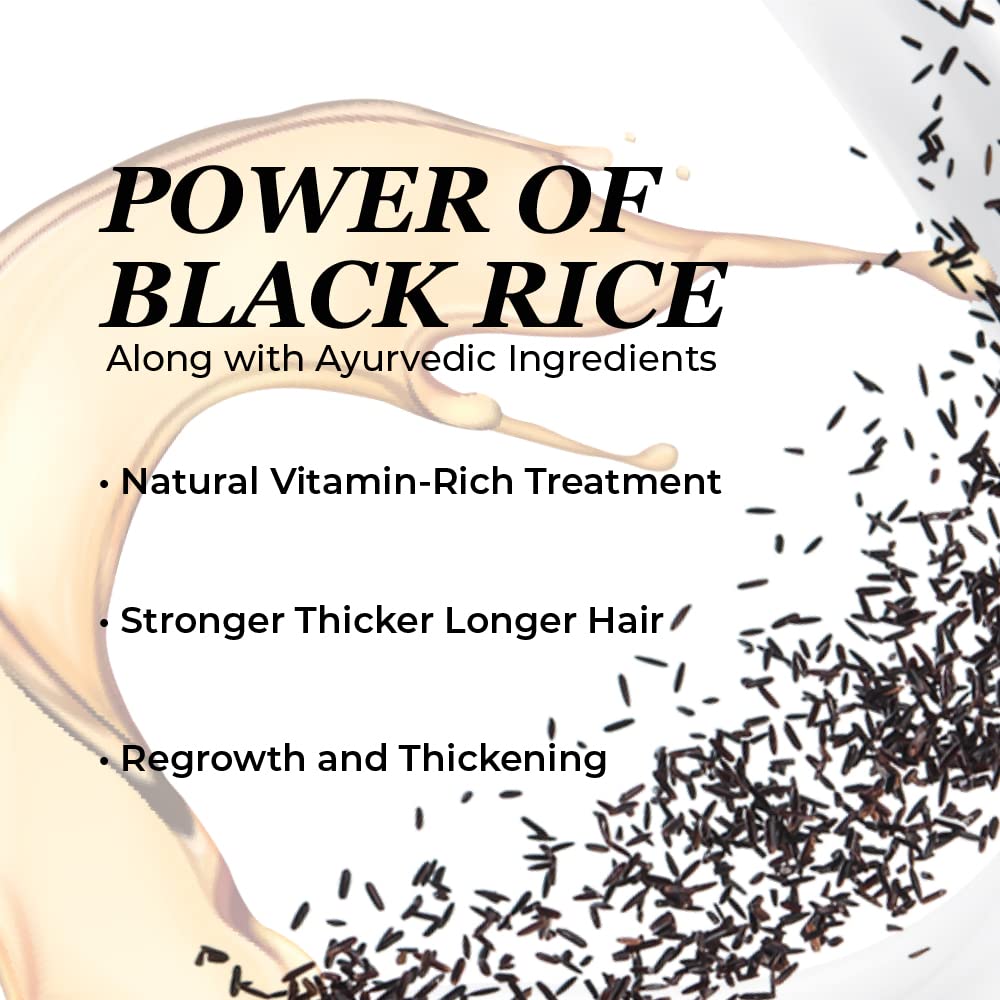 PERFECX - Black Rice Hair Oil 2 fl oz - for Scalp Treatment - 48 hours Herbal Infused Ayurvedic Natural Ingredients - Hair Stren