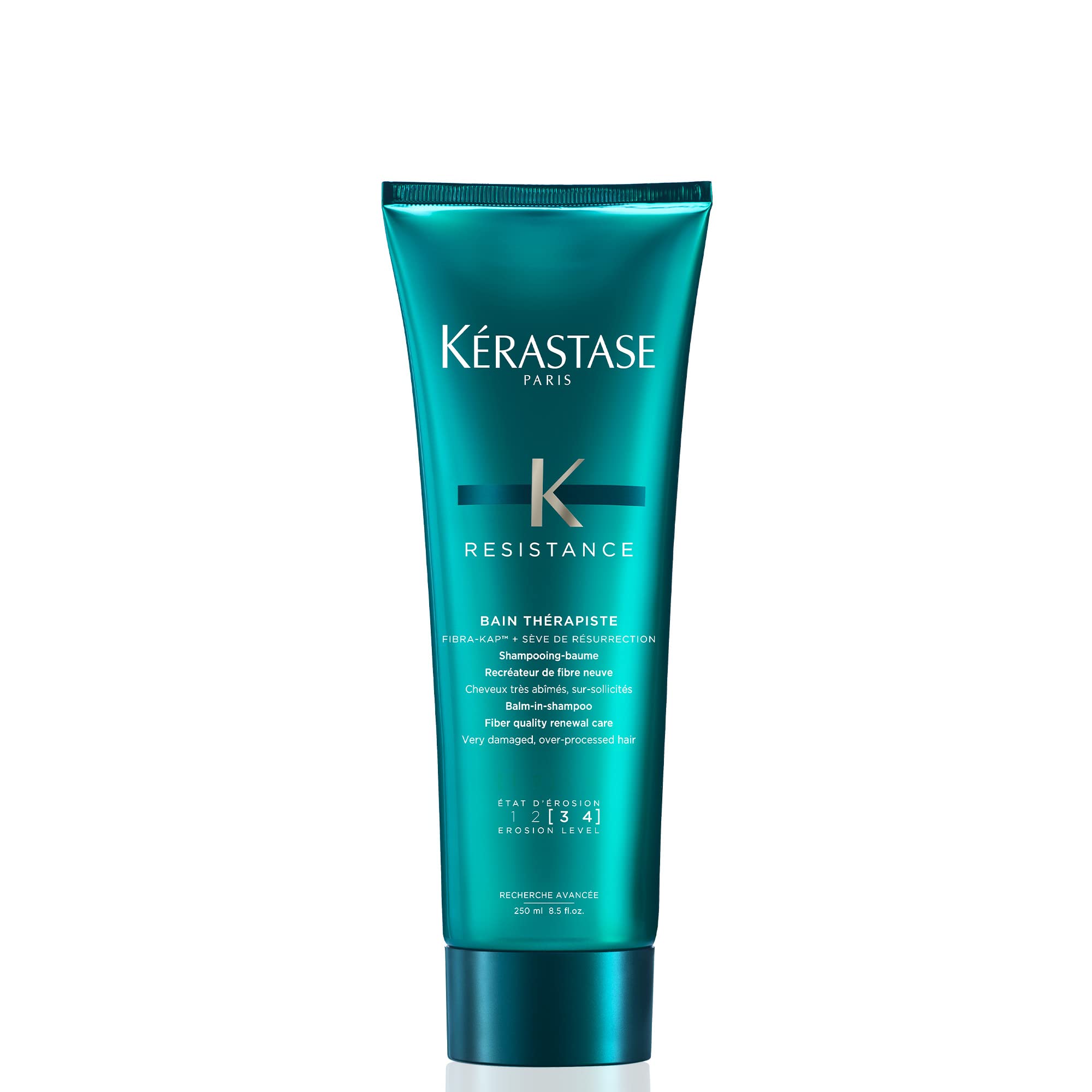 Kerastase Resistance Bain Therapiste Shampoo  Repairing gel Shampoo  Soothing Texture for Itchy Scalp  Heat Protectant  With Pro
