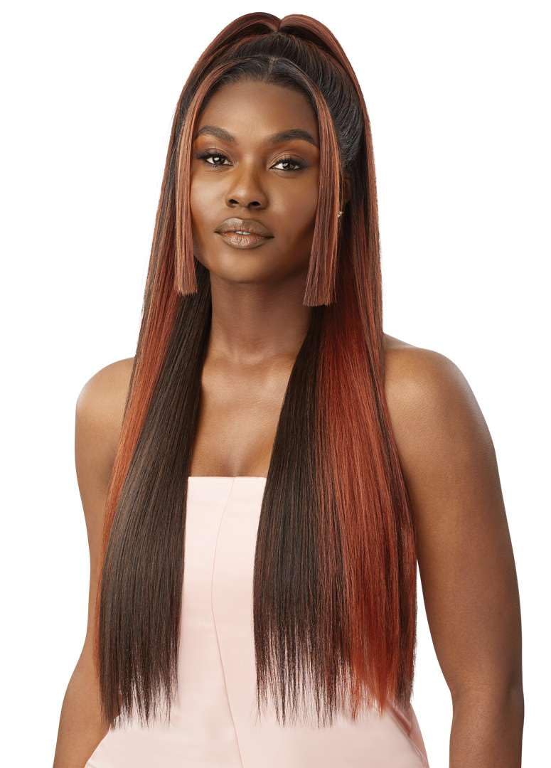 Outre Airtied 100% Fully Hand-Tied Wig - Human Hair Blend - Sleek Yaki 28 (1)