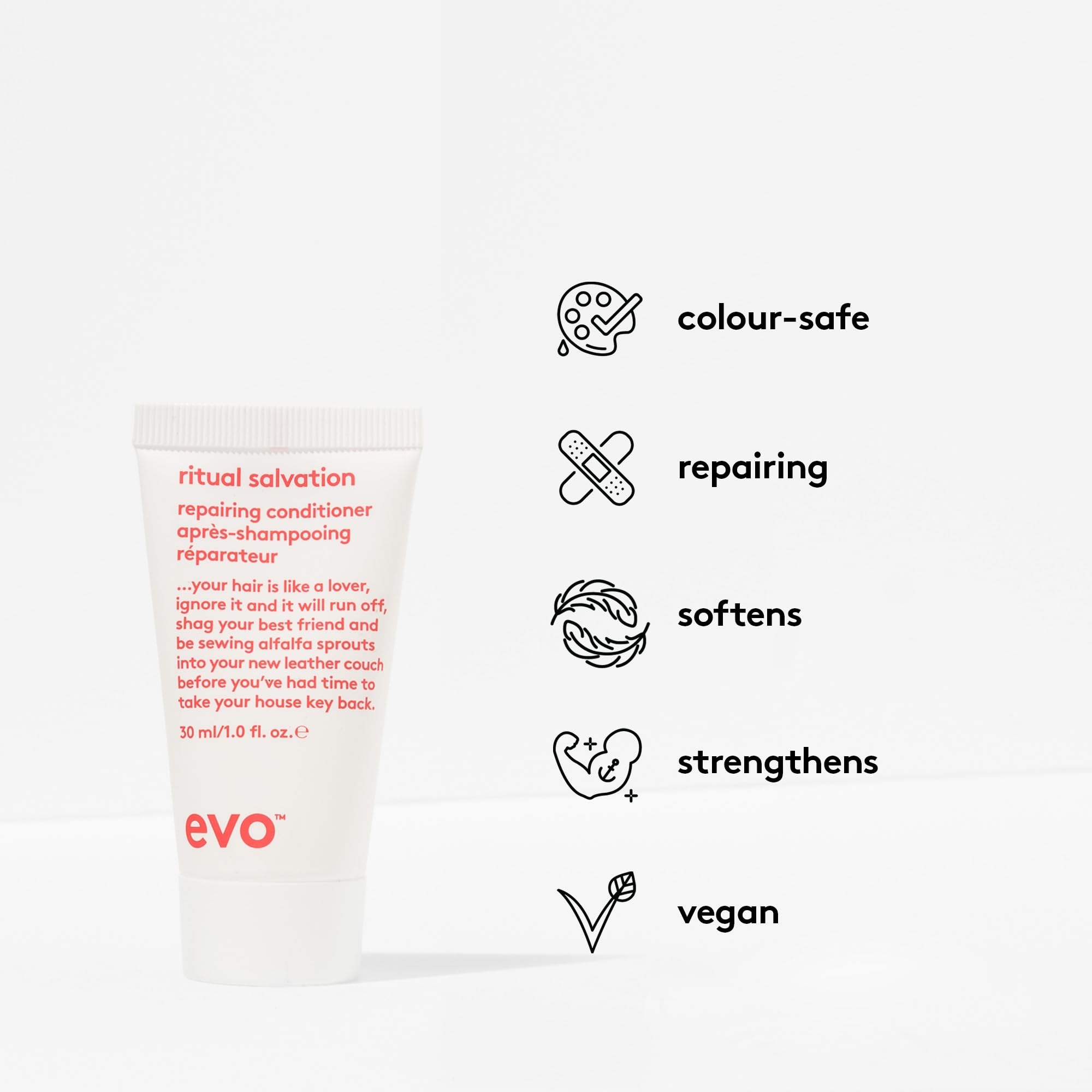 EVO Ritual Salvation Repairing Hair Conditioner - Protein Treatment for Damaged & Brittle Hair, Helps Reduce Breakage & Protects