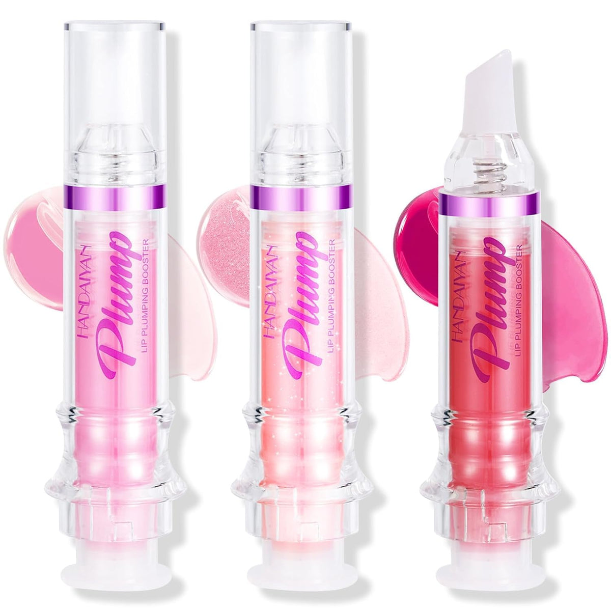 3 Colors Lip Plumping Booster, Spicy Lip Plumper Gloss Lip Plumping Oil, Ultra-Hydrating Nourishing Plump and Pout Lip Plumper, 