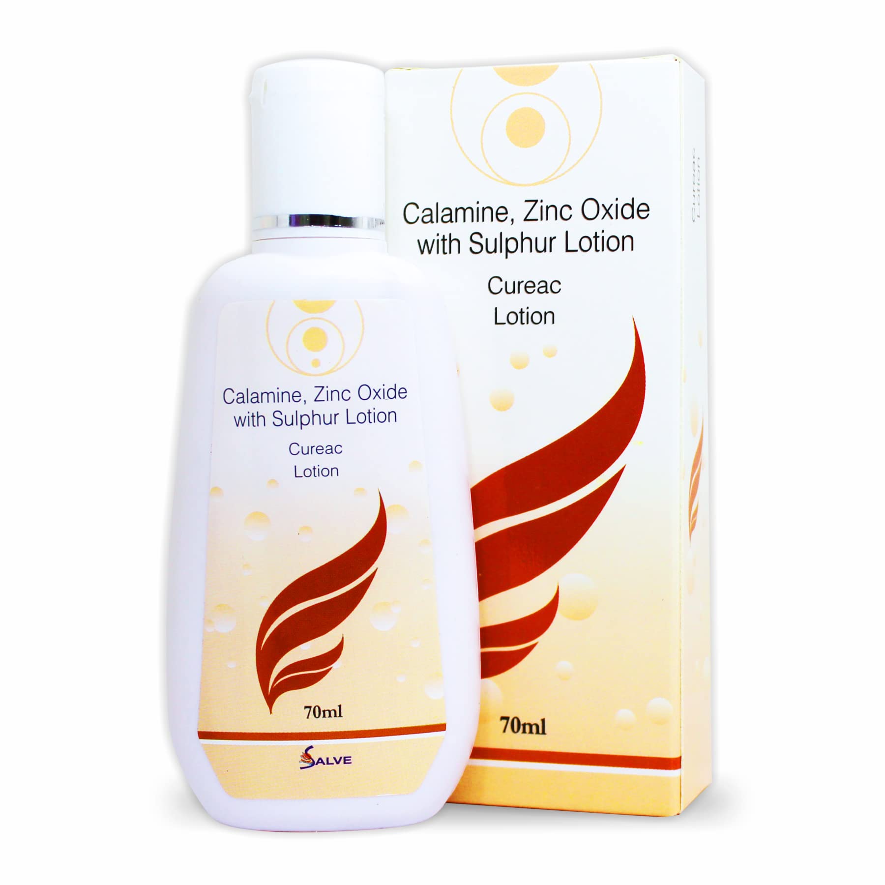 SALVE Cureac Lotion with Calamine, Zinc Oxide & Sulphur  70 ml / 2.36 fl oz | Acne & Spot Care Lotion for Clear & Balanced Skin