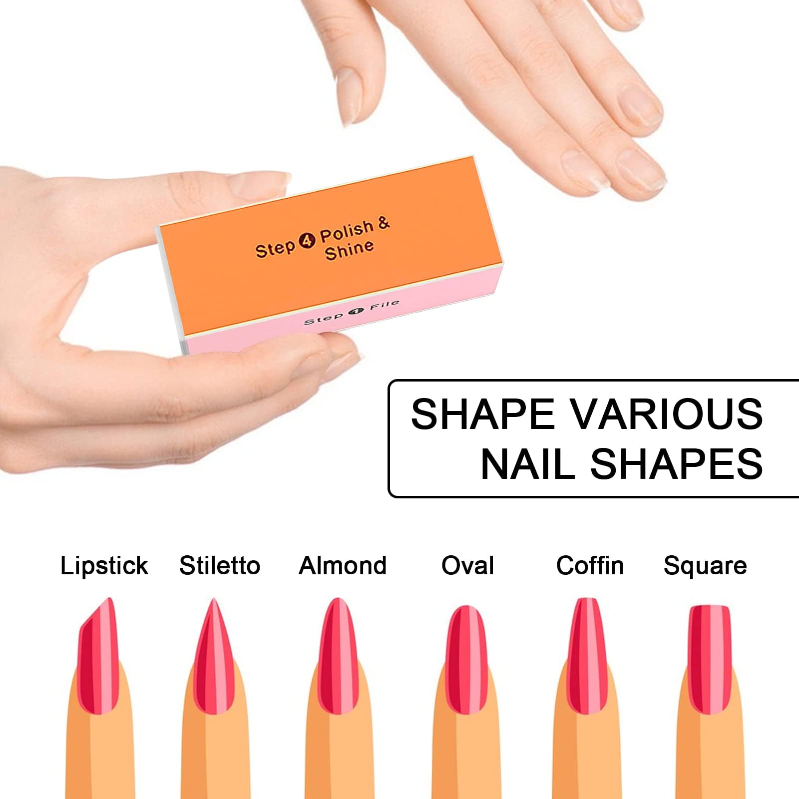 Soft 'N Style 4 Way Shiny Block / 4 Step Buffing Block Shine Nail Buffer 3 Pcs