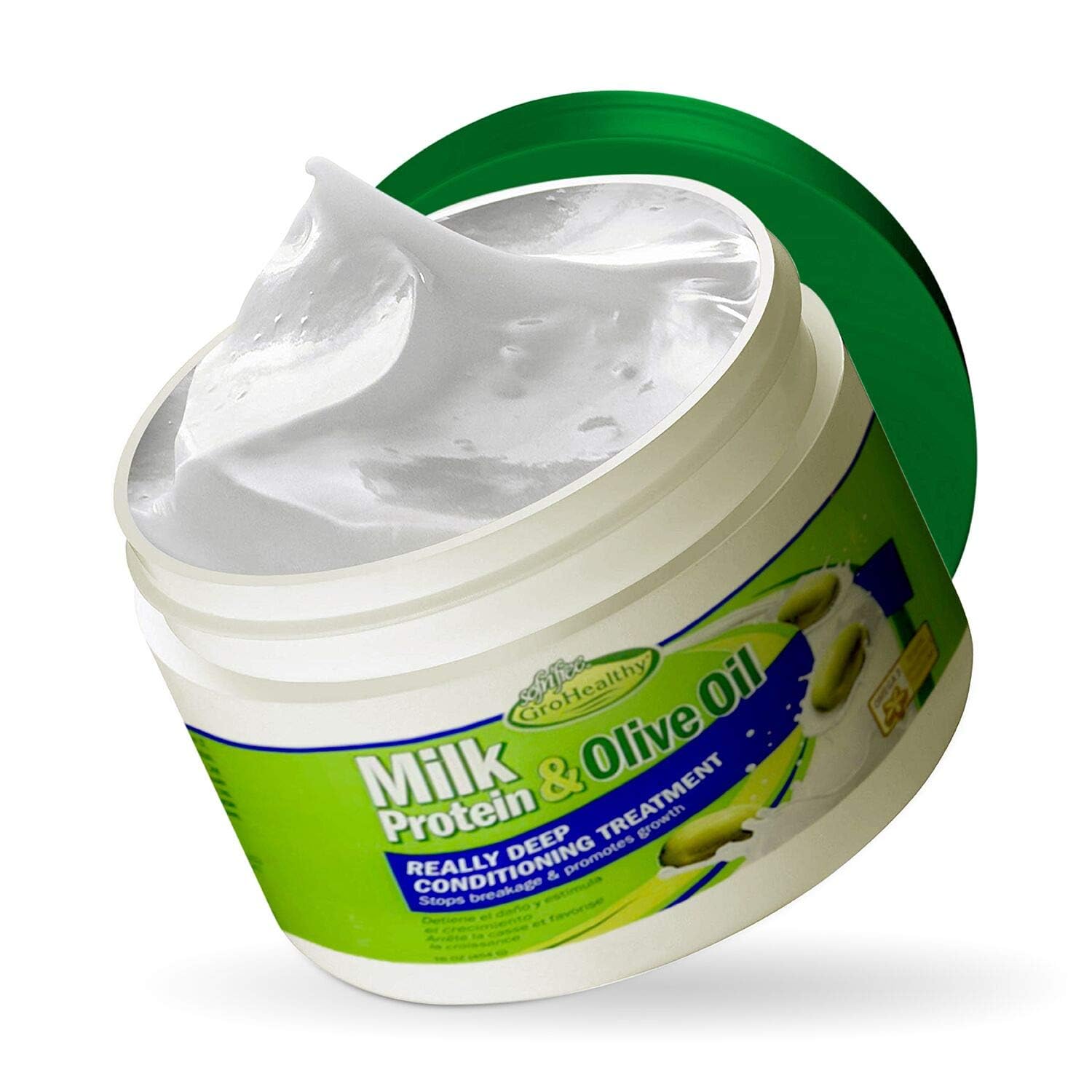 Milk Protein & Olive Oil Hair Deep Conditioning Treatment Hair Mask Strengthens, Repairs, Stops Breakage and Promotes Growth for