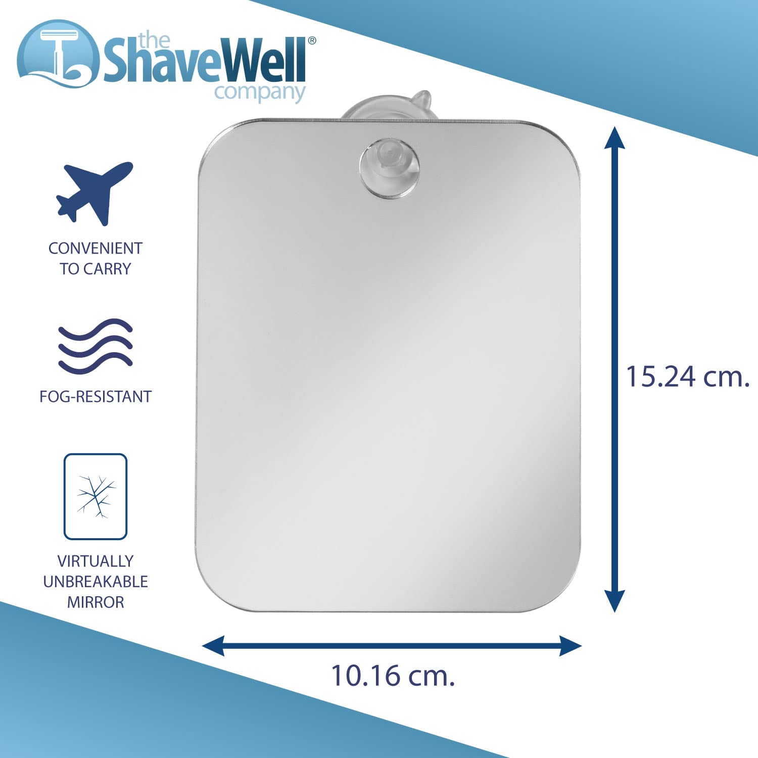 The Shave Well Company Anti-Fog Shaving Mirror For Travel  Fogless Bathroom Shower Mirror With Handheld Option For Men And Women