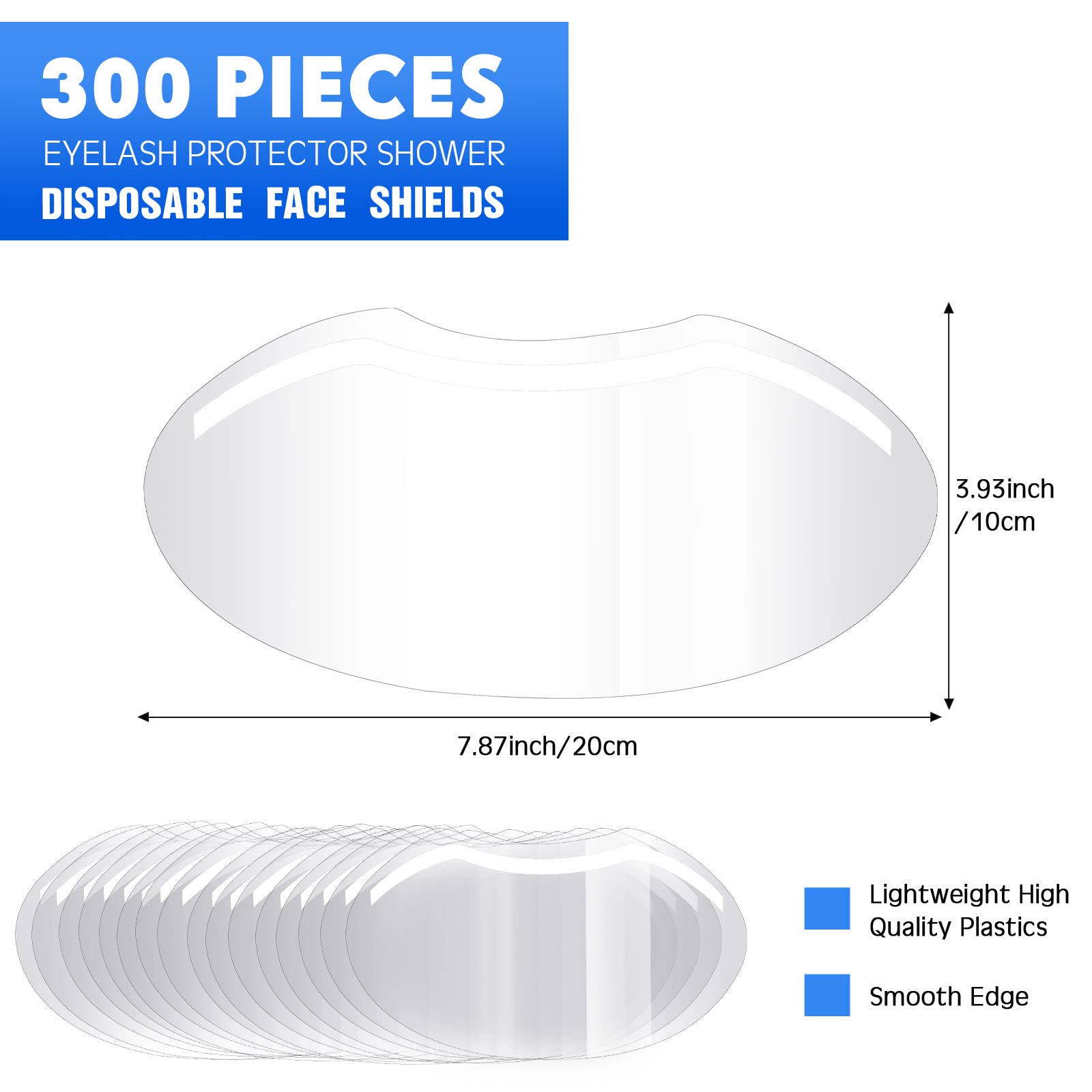 300 Pcs Makeup Shower Face Visors Permanent Microblading Supplies Disposable Plastic Shower Visor Clear Face Cover Water Visors