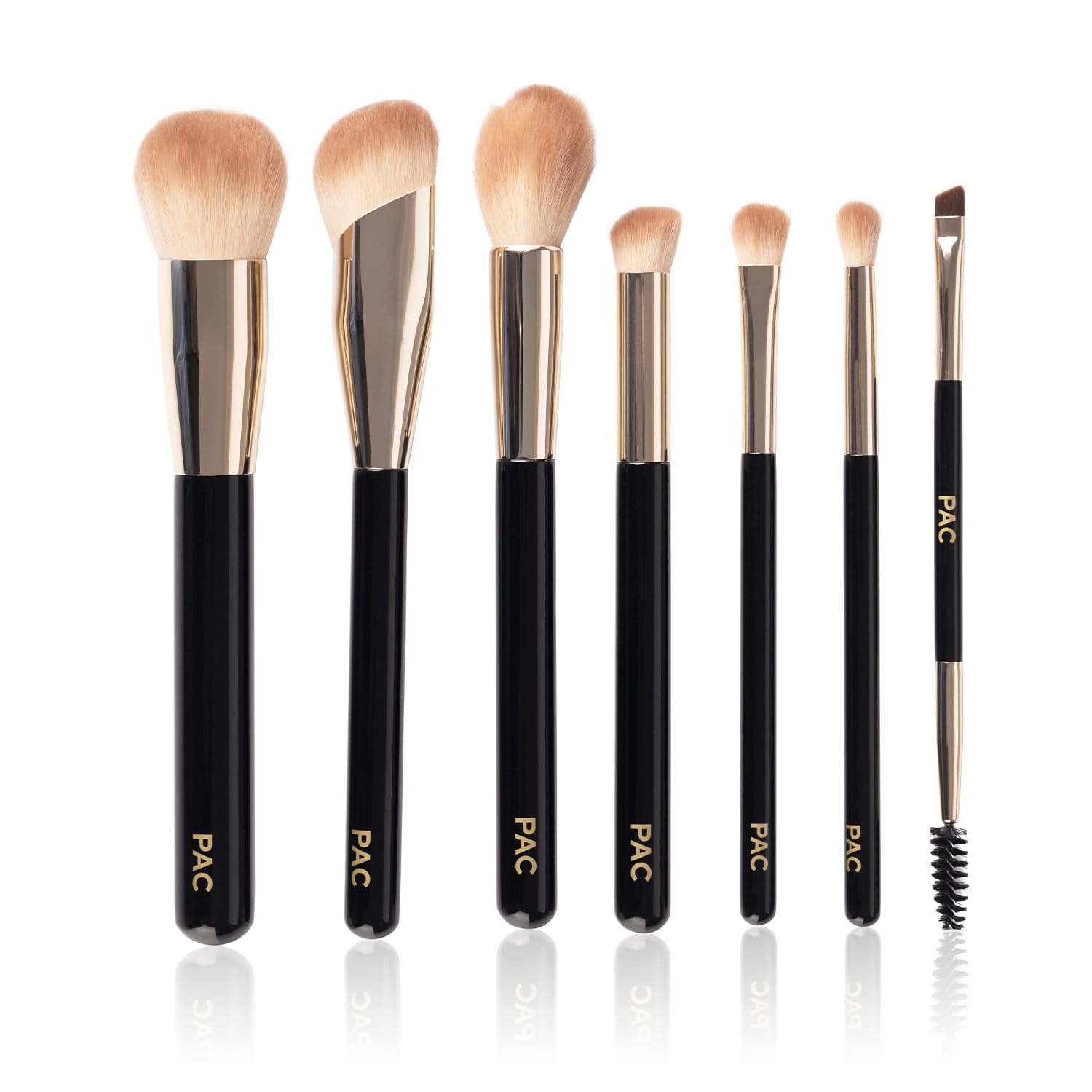 Pac Beginner Basic Face & Eye Brush Kit | Sturdy Sleek Handles | Densely Packed Soft Bristles