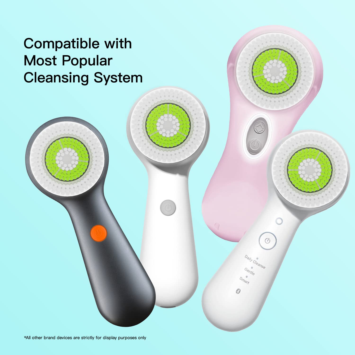 Brushmo Brush Head Replacements Compatible With Clarisonic Mia 1, Mia 2, Mia Fit, Alpha Fit, Smart Profile Uplift And Alpha Fit,
