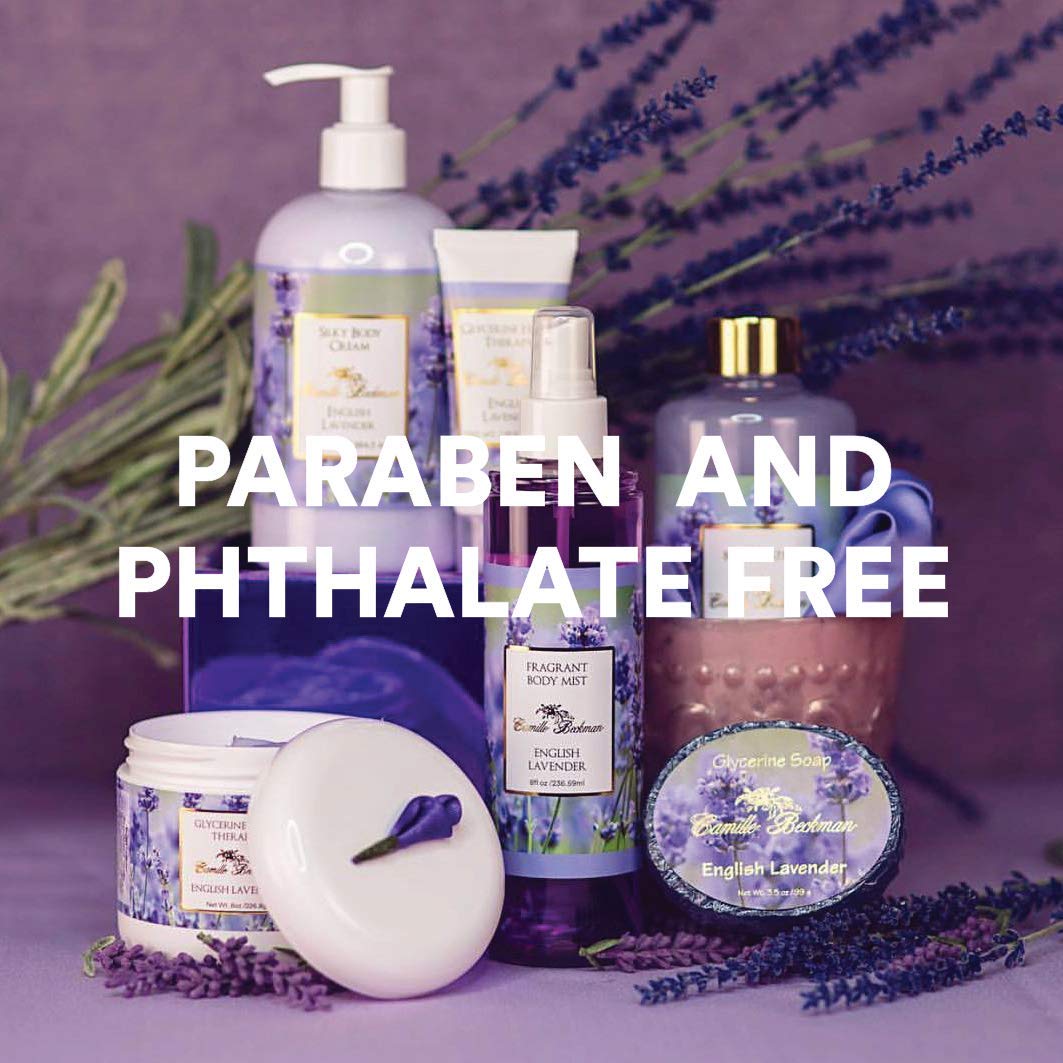 Camille Beckman Classic Collection Travel Trios, English Lavender, Glycerine Hand Therapy 1.35 Oz, Silky Body Cream 2 Oz, Hand &