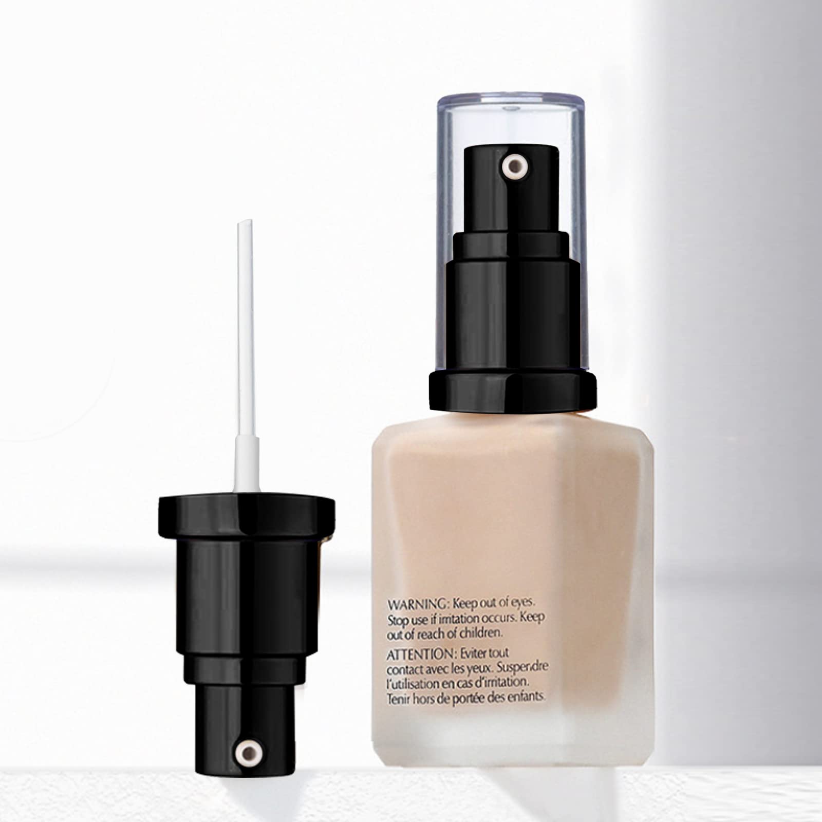 Chris.W 2Pack Foundation Pump Compatible With Maybelline Fit Me Liquid Foundation Makeup (Black+Black)
