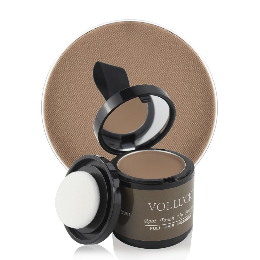 Volluck Hairline Powder For Women Men - Root Touch Up, Color Concealer For Hair, Bald Spots, And Eyebrows, 0.35 Ounce, Brown