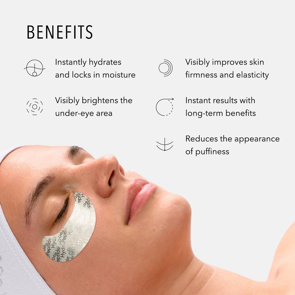 Hydropeptide Polypeptide Collagel Eye Masks, Line-Lifting Hydrogel, Firmer Appearance And Hydration, 8 Treatments