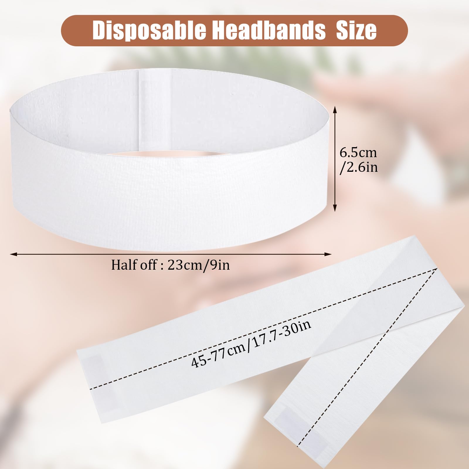 Obeoby 150 Pieces Disposable Hairband For Women, Non-Woven Fabric Spa Headband For Securing Hair During Facial, Makeup, Travel,