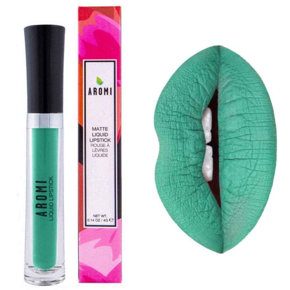 Aromi Jade Green Matte Liquid Lipstick | Green Lip Color, Vegan + Cruelty-Free, Long-Lasting And Smudge Proof Lipstick, Handmade