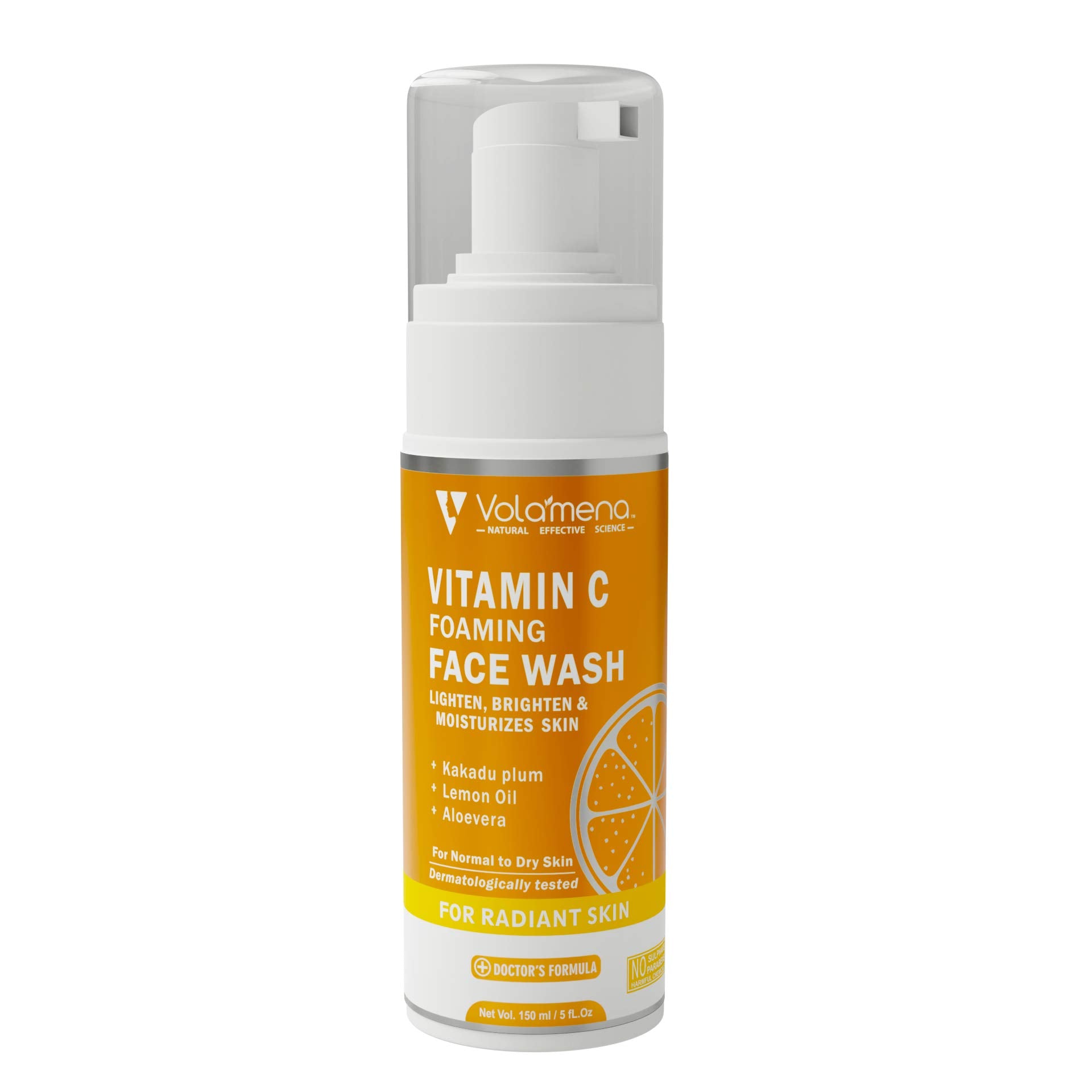 Volamena Vitamin C Face Wash Lighten & Brighten | With Orange & Vitamin C | For Glowing Skin | Face Wash For Men & Women 100 Ml