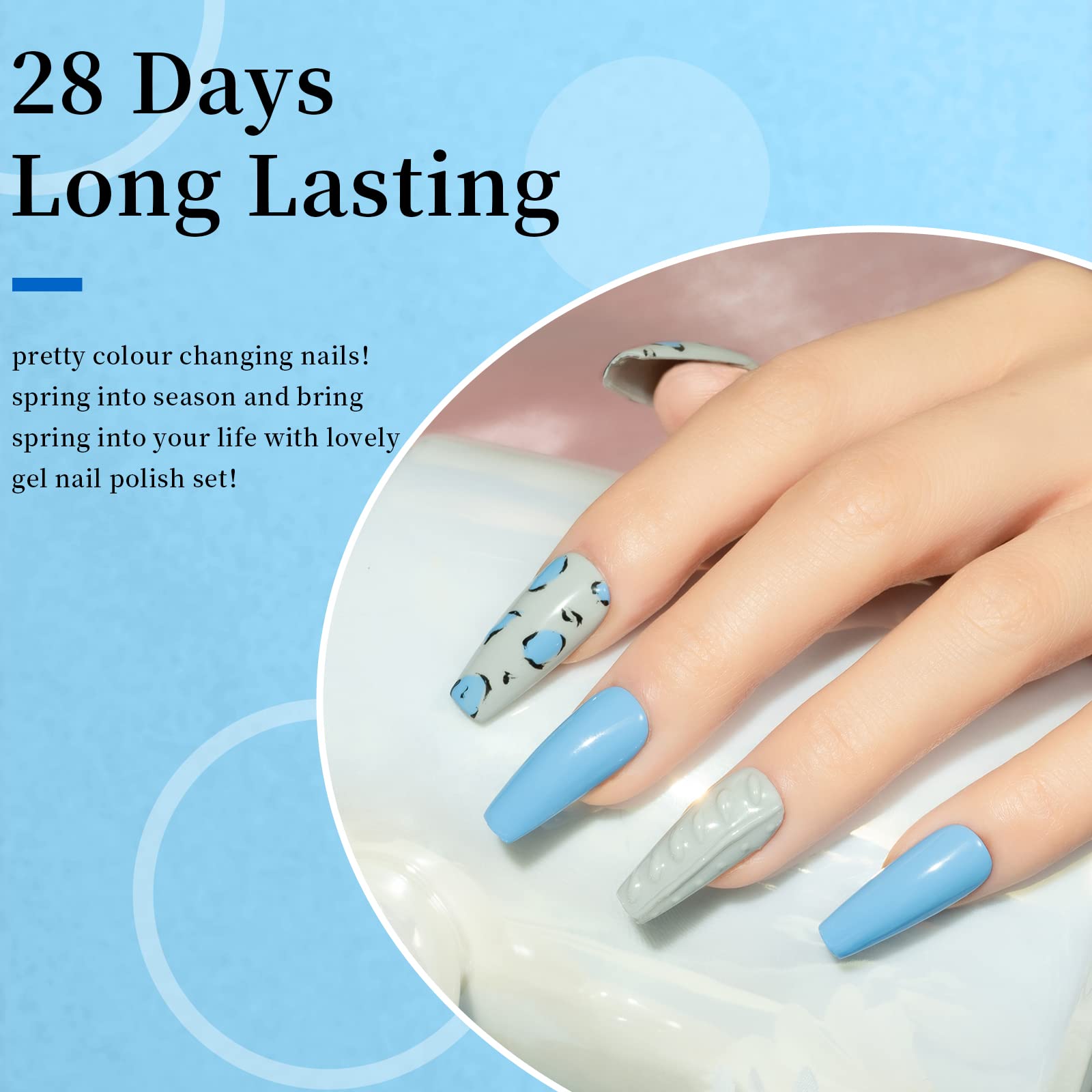 Maychao 15Ml Blue Gel Nail Polish 1Pc Baby Blue Gel Polish Soak Off Uv Led Nail Gel Polish Nail Art Starter Manicure Salon Diy A