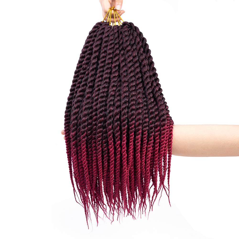 Havana Twist Crochet Hair 6 Packs 14 Inch Crochet Braids Senegalese Twist Crochet Hair Jumbo Havana Twist Crochet Braids(T1B/Bug