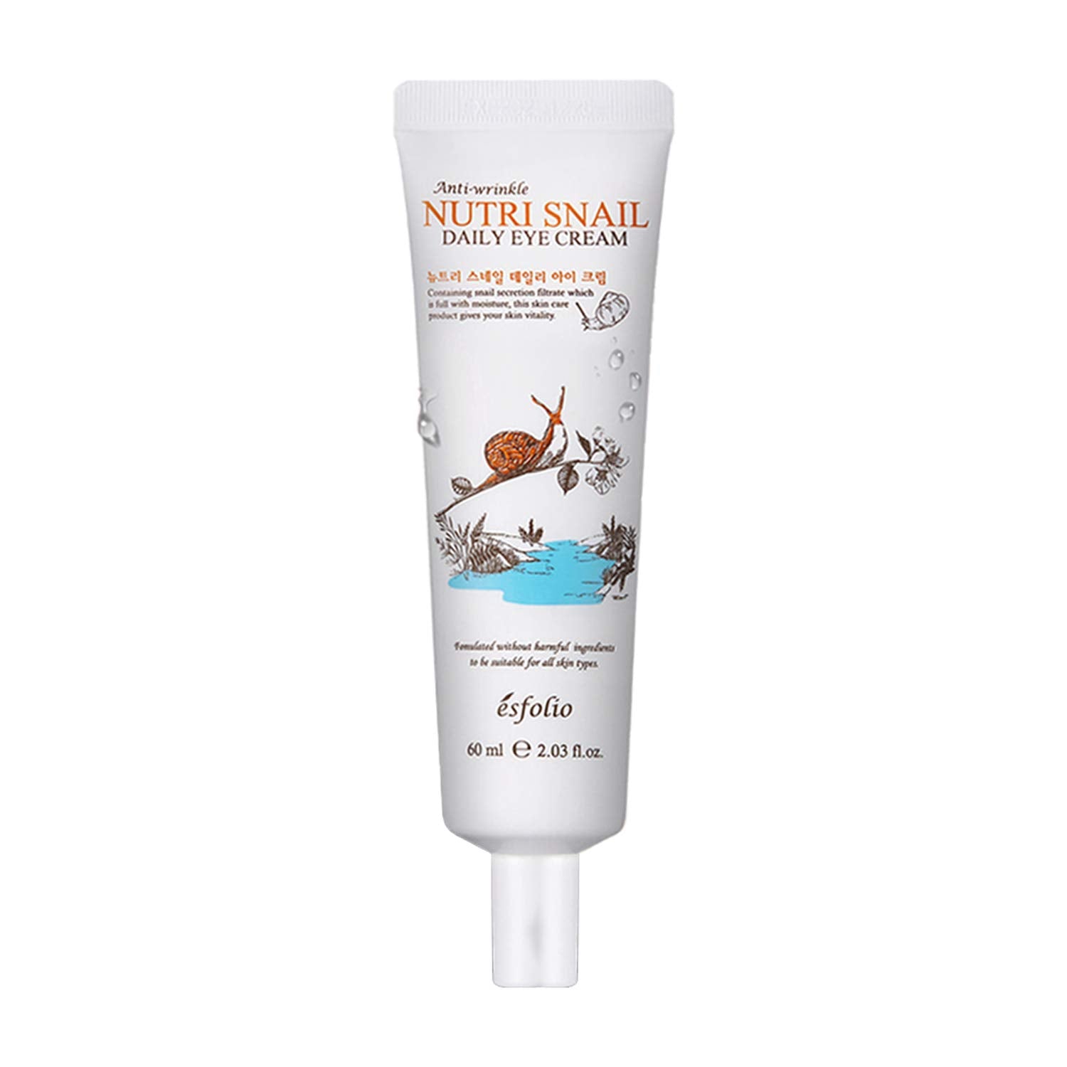 Esfolio Nutri Snail Daily Eye Cream 60Ml / 2.03 Fl Oz AntiWrinkle, Moist, Protection, Calming