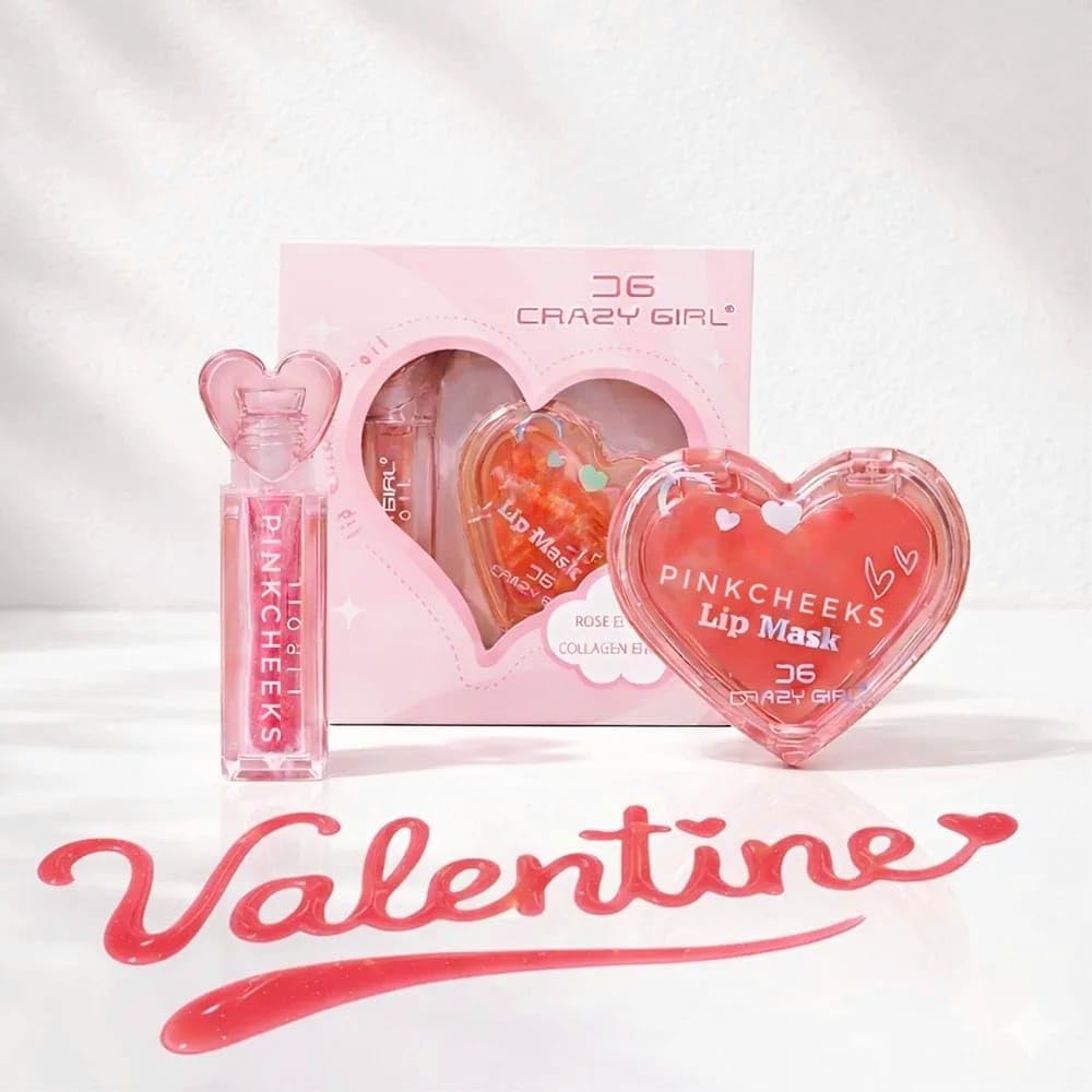 Hydrating Lip Oil Combo Set For Women  Lightweight NonGreasy Overnight Lip Mask & Glossy Lip Oil Duo | Soft, Smooth & Nourishe
