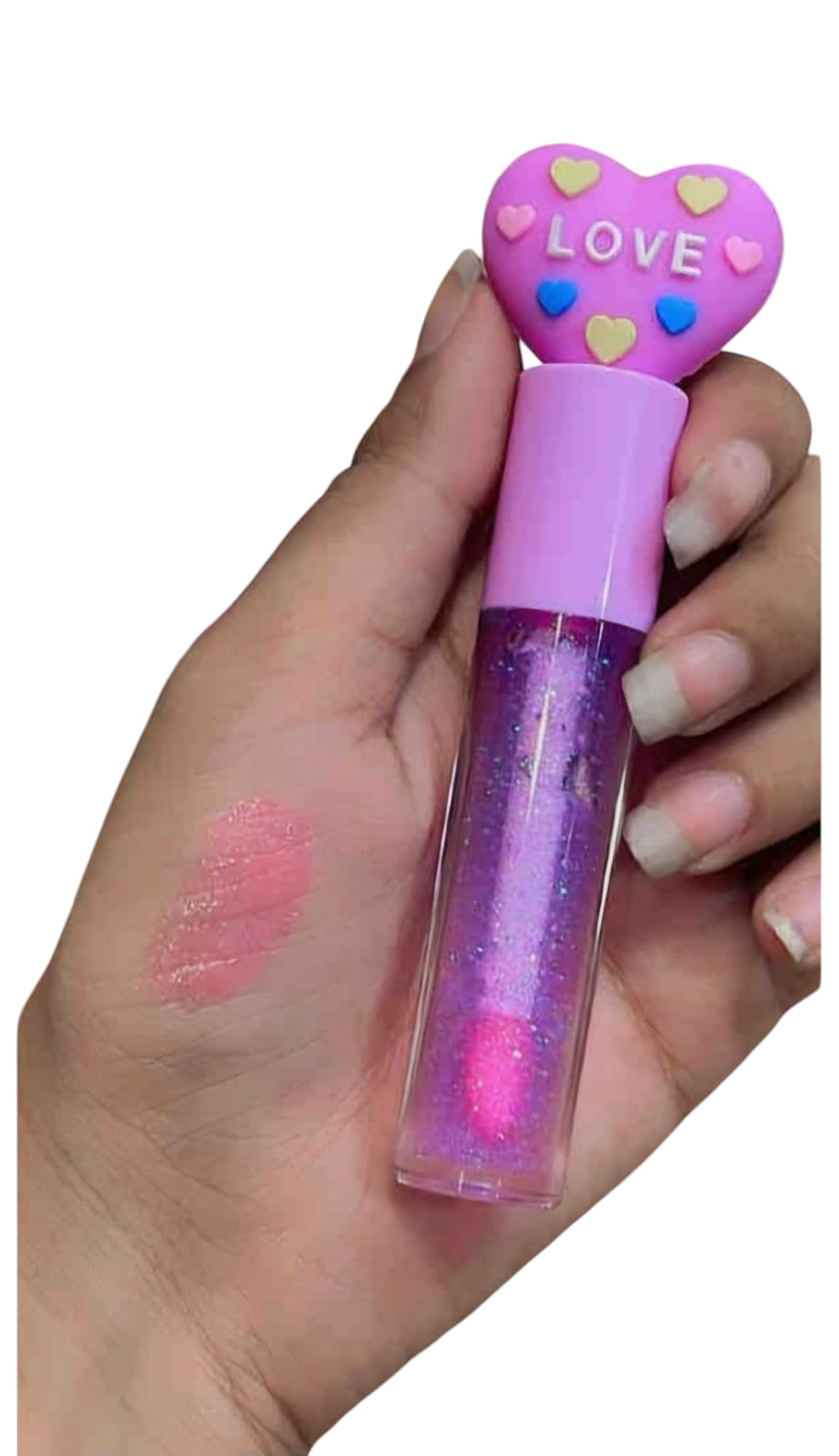 Topfinder Liquid Lip Gloss With Cute Heart Design | LongLasting, High Pigment Lip Stain Tint & Lipgloss | Blendable, Waterproof