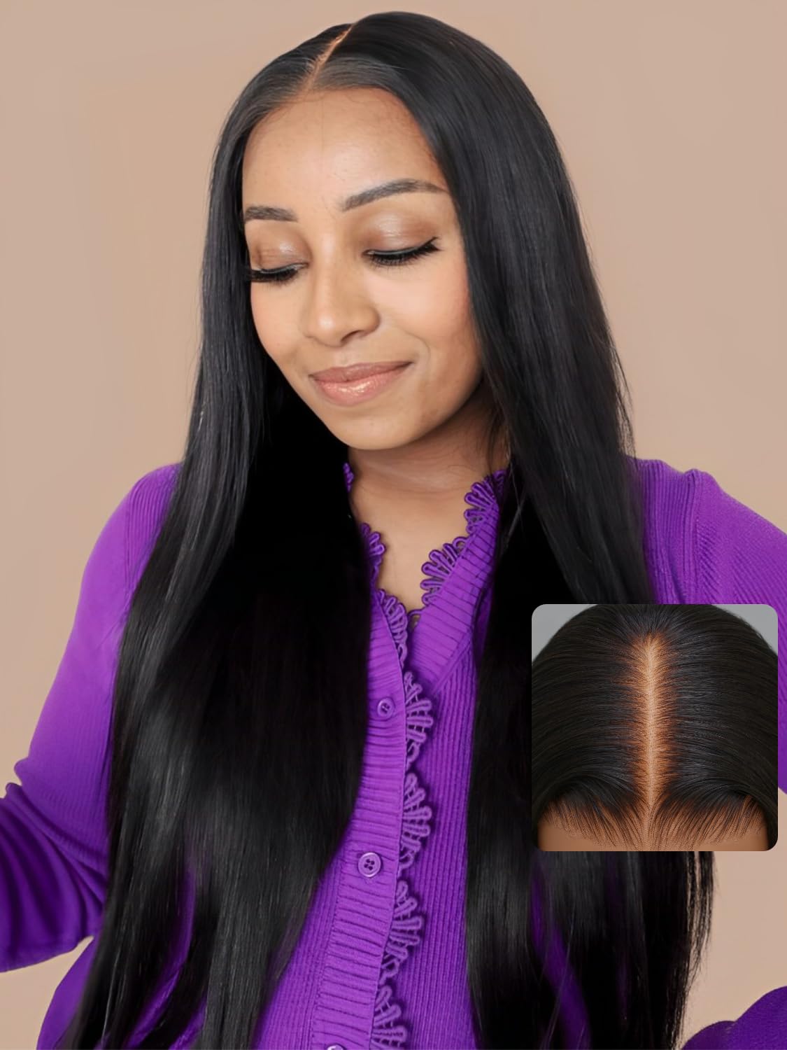 UNICE Straight Bye Bye Knots Wig Bleached Invisible Knots 7x5 Lace Front Wigs Human Hair Put on and Go Glueless Human Hair Wig P