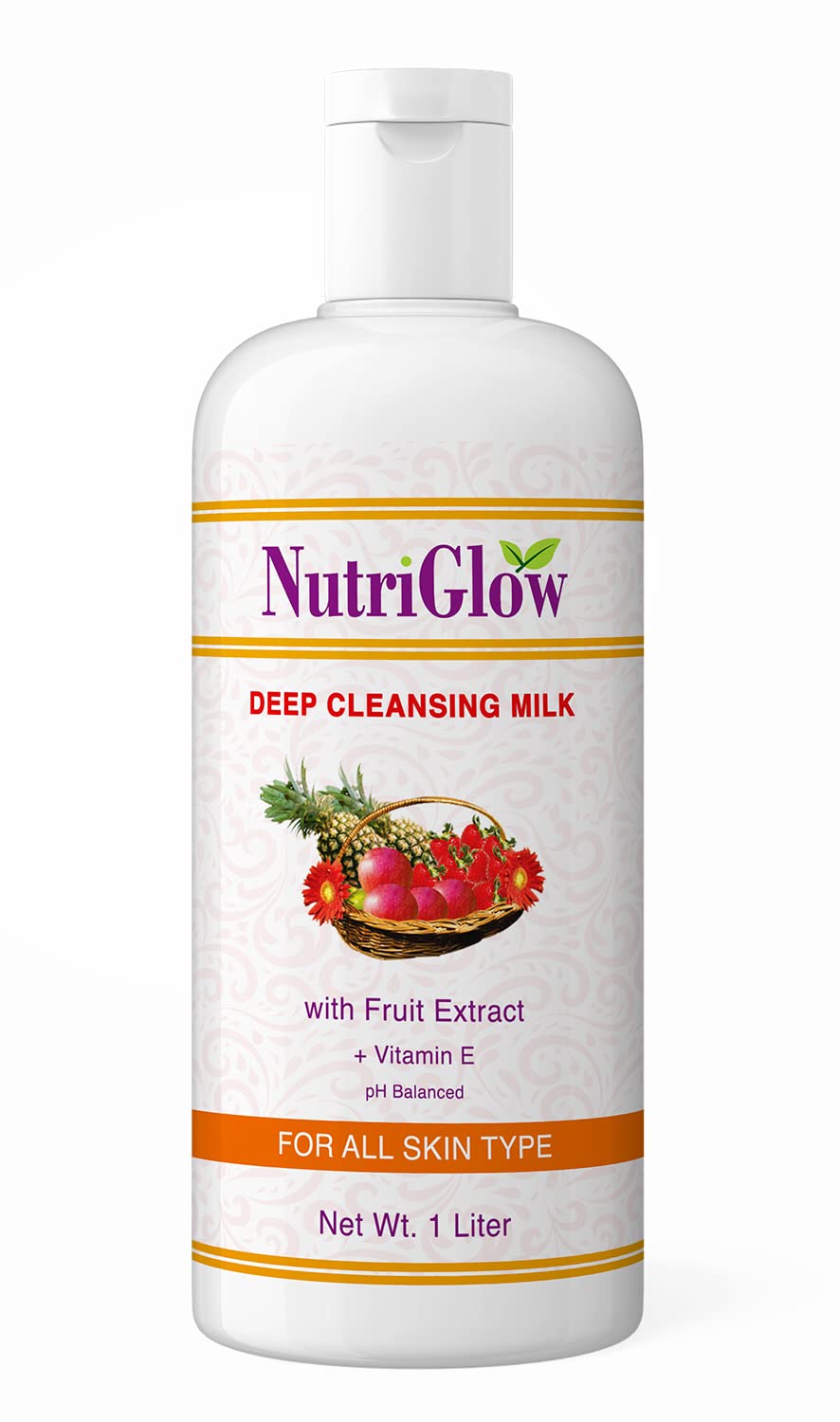 Nutriglow Deep Cleansing Milk For Moisturizing Natural Glow, Gentle Pore & Face Cleanser Makeup Remover, All Skin Types, Paraben