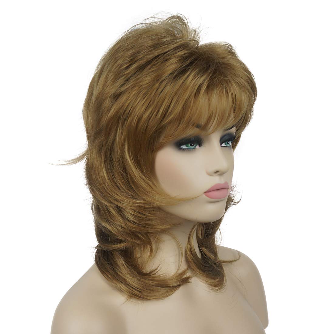 Lydell Long Soft Shaggy Layered Blonde Ombre Classic Cap Full Synthetic Wigs (19 Light Strawberry Blonde)