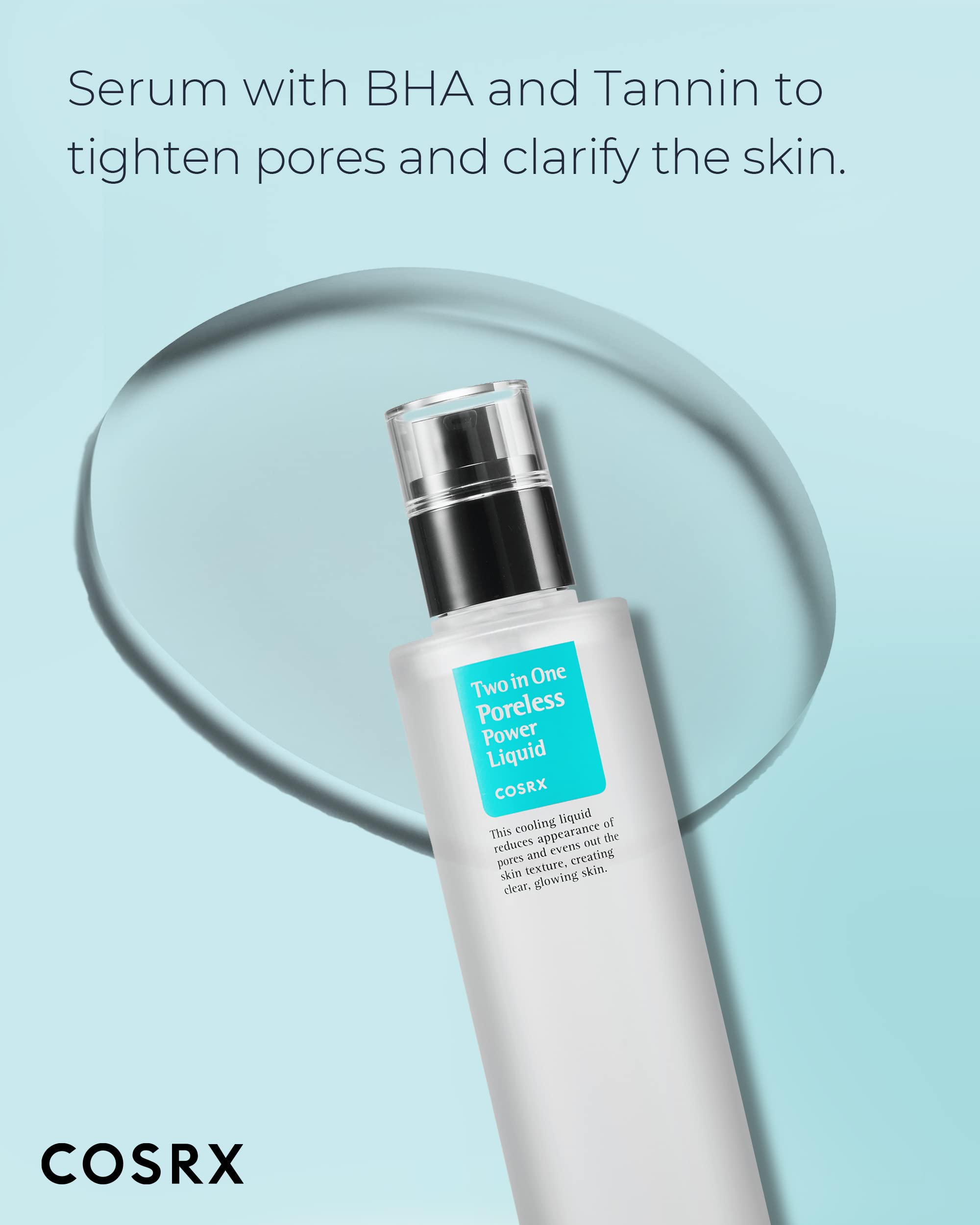 Cosrx Two In One Poreless Power Liquid, 100Ml  338 Floz  Tightening Pores  Korean Skin Care, Animal Testing Free, Paraben Free