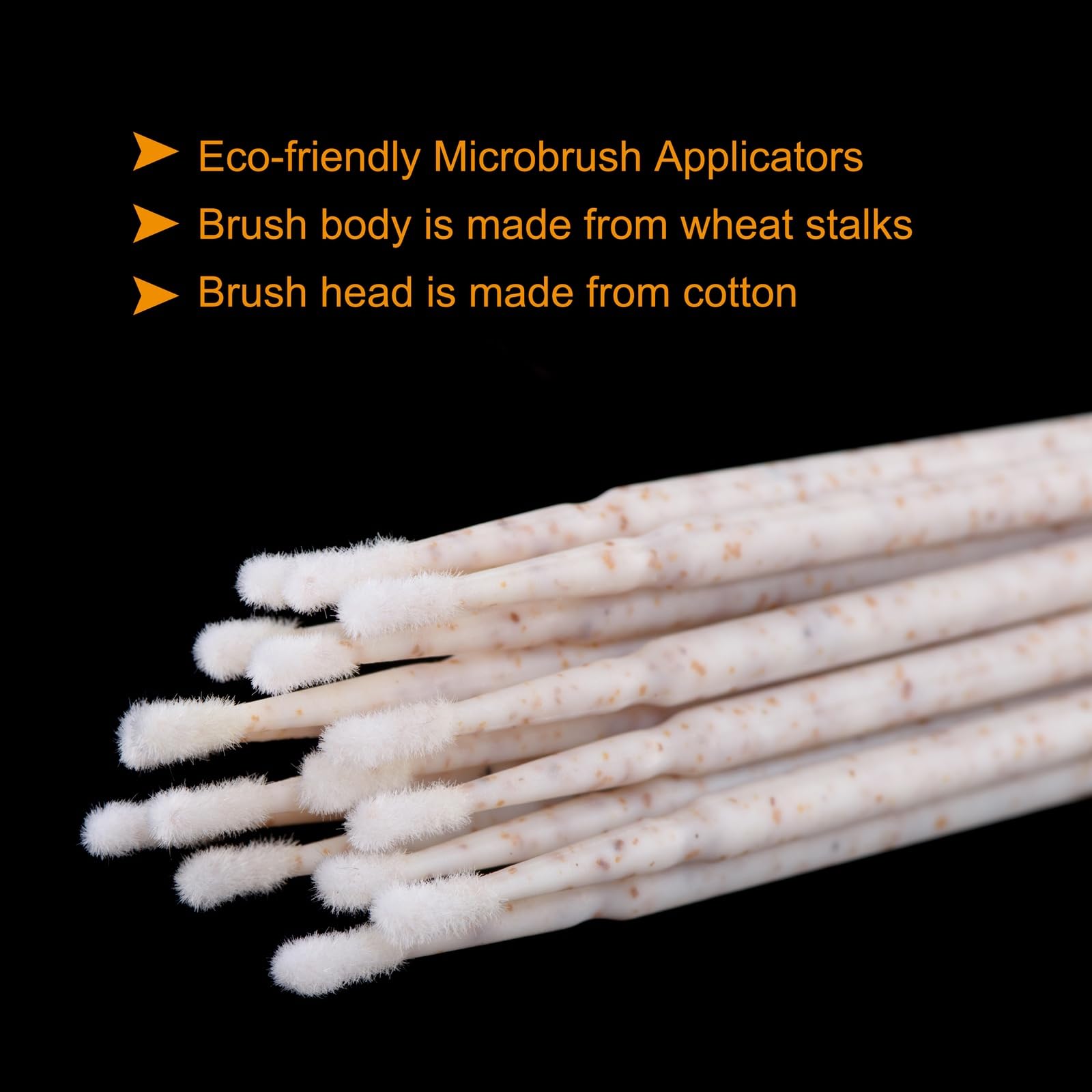 POCMKO 600PCS Eco Friendly Micro Applicator Brushes, [Made from Wheat Stalks] Biodegradable and Compostable, Disposable Micro Sw