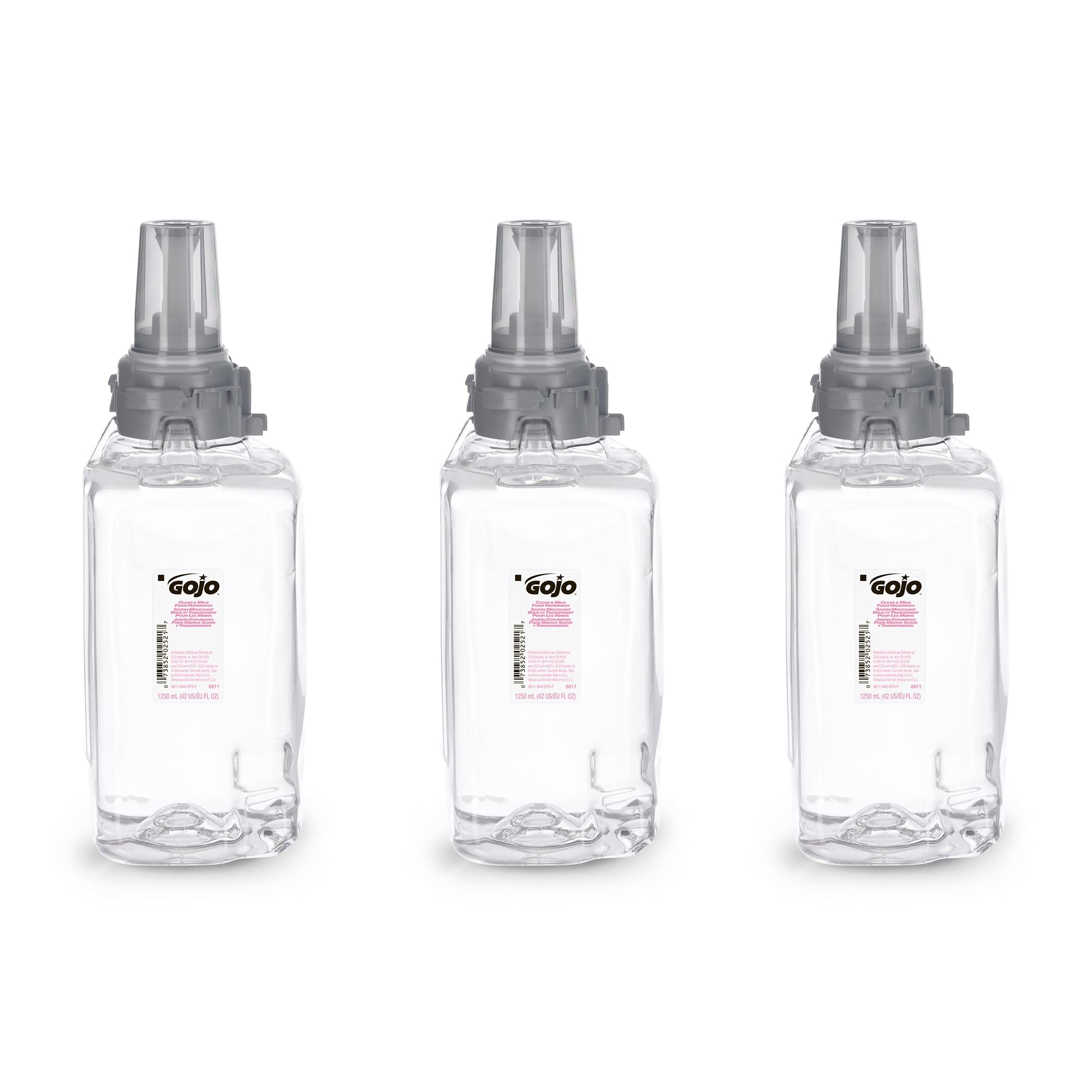 Gojo Clear & Mild Foam Handwash, Fragrance Free, Ecologo Certified, 1250 Ml Foam Soap Refill Adx-12 Push-Style Dispenser (Pack O