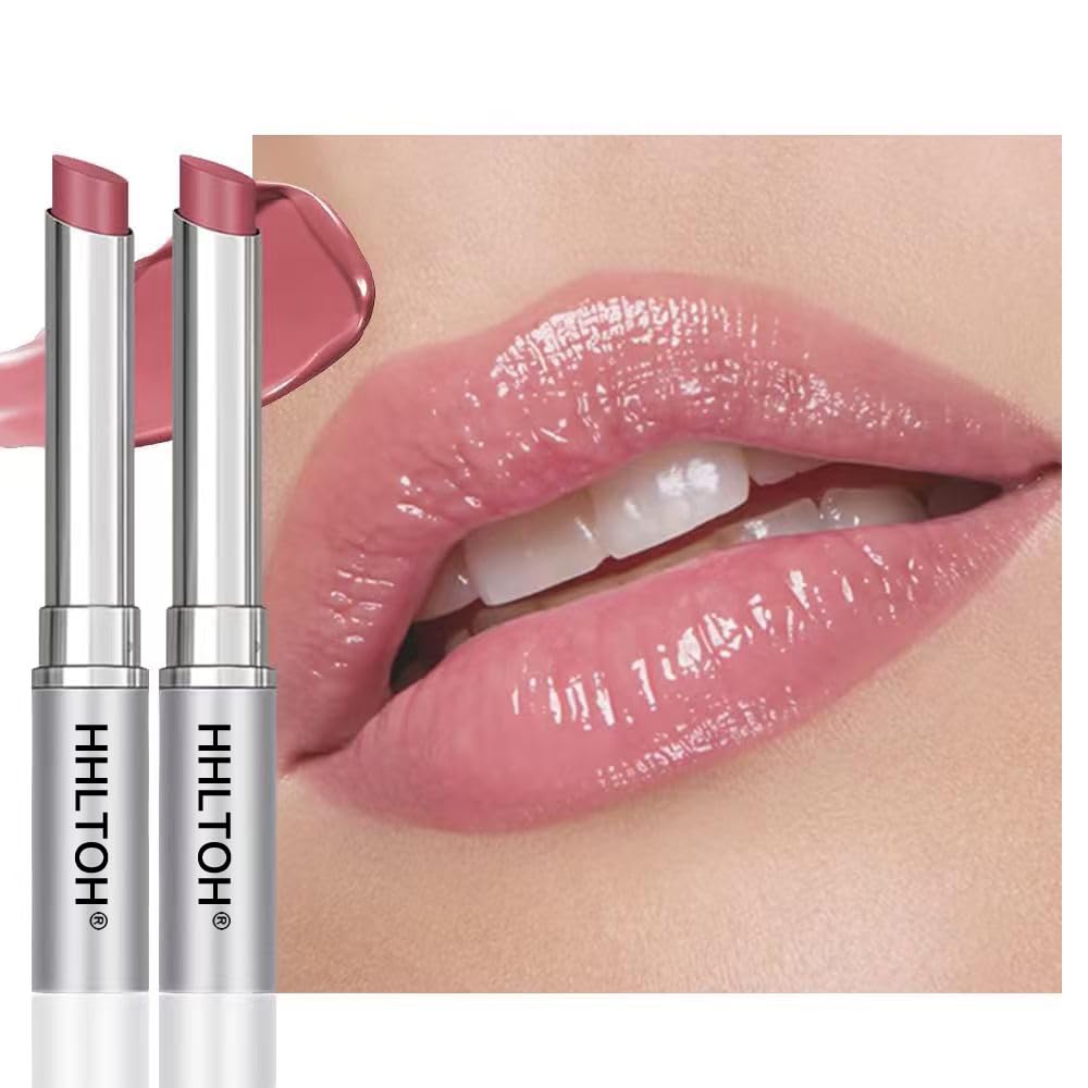 HHLTOH 2PCS Honey Lipstick Tinted Lip Balm - Sheer Hydrating Lipstick for All Skin Tones - Moisturizing Lip Gloss, Nourishing Li