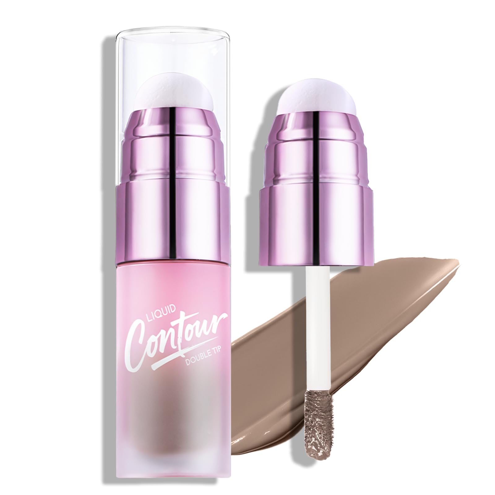Wugbc Cool Toned Liquid Contour Stick  Sculpt Cold Gray Brown Matte Bronzer Long Lasting Contour Makeup, Smooth Blendable Cream