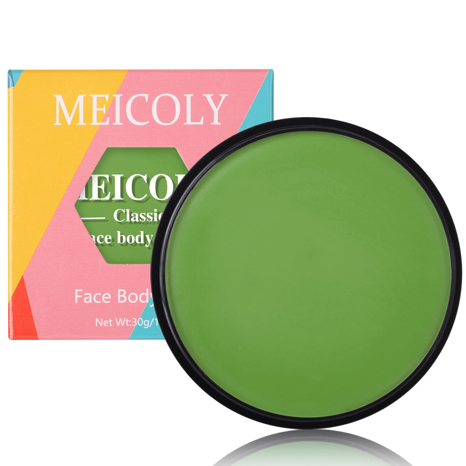 MEICOLY Light Green Face Body Paint,Washable St Patricks Day Face Paint Accessories,Green Makeup Face Painting for Adults and Ki