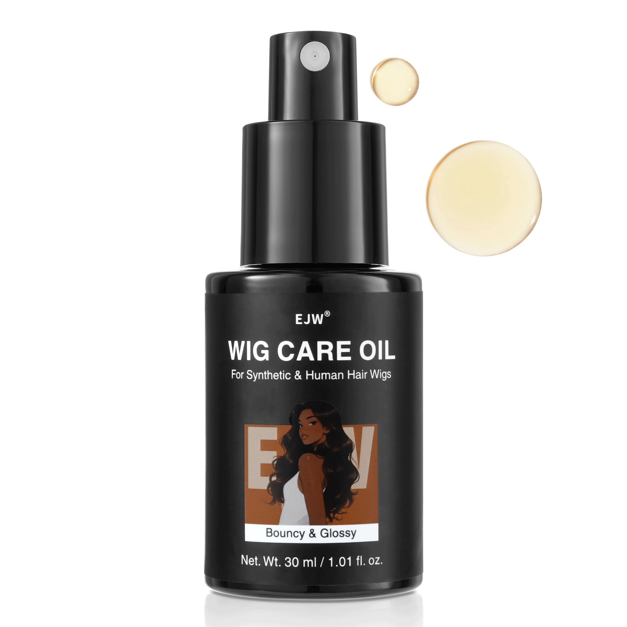 EJW Synthetic & Human Hair Wig Oil Spray  Argan, Coconut & Jojoba Blend  Intensive Care for Dry, Frizzy Fibers  Adds Shine & 