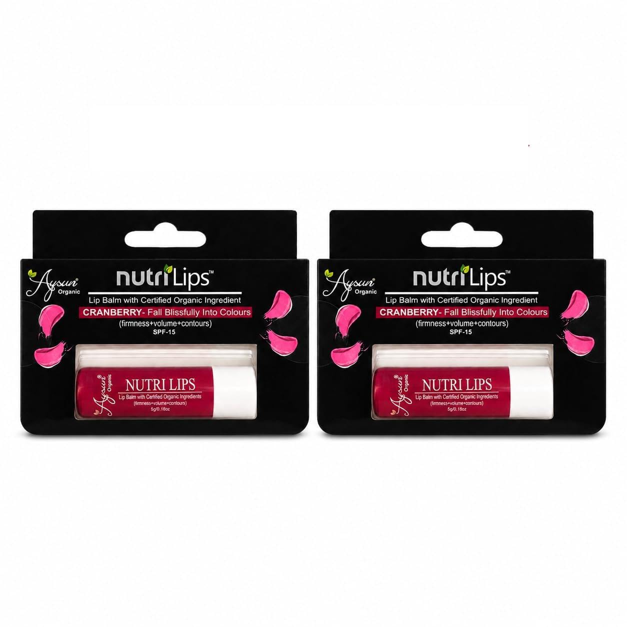 Aysun Organic Cranberry Nutri Lips, Pout Perfecting Lip Blam For Dry & Chapped Lips, Natural Tint, Cocoa Butter And Almond Oil |
