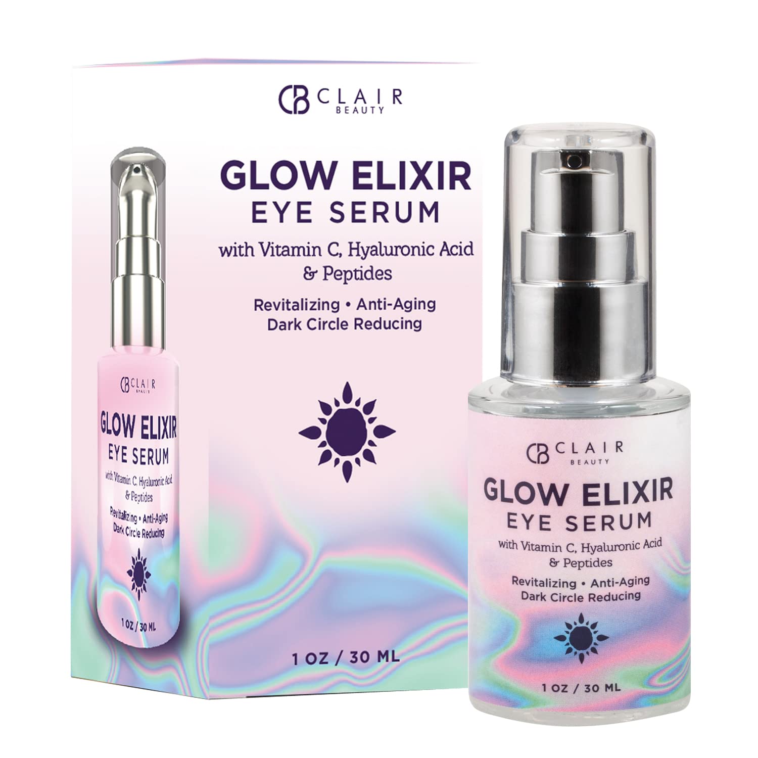 Clear Beauty Vitamin C & Hyaluronic Acid Under Eye Serum - Reduce Eye Bags, Puffiness, Dark Circles & Wrinkles, Lifting Eye Seru