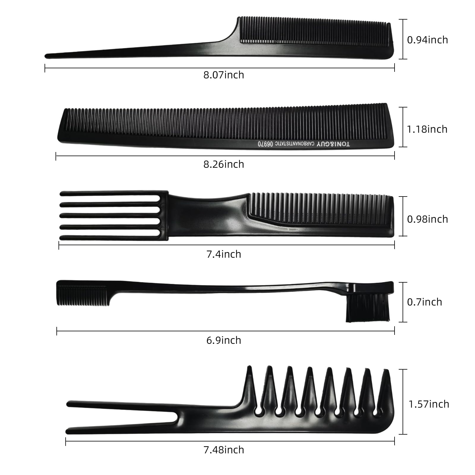 1St Choice 12 Pieces Hair Styling Comb Set Professional Styling Comb Set