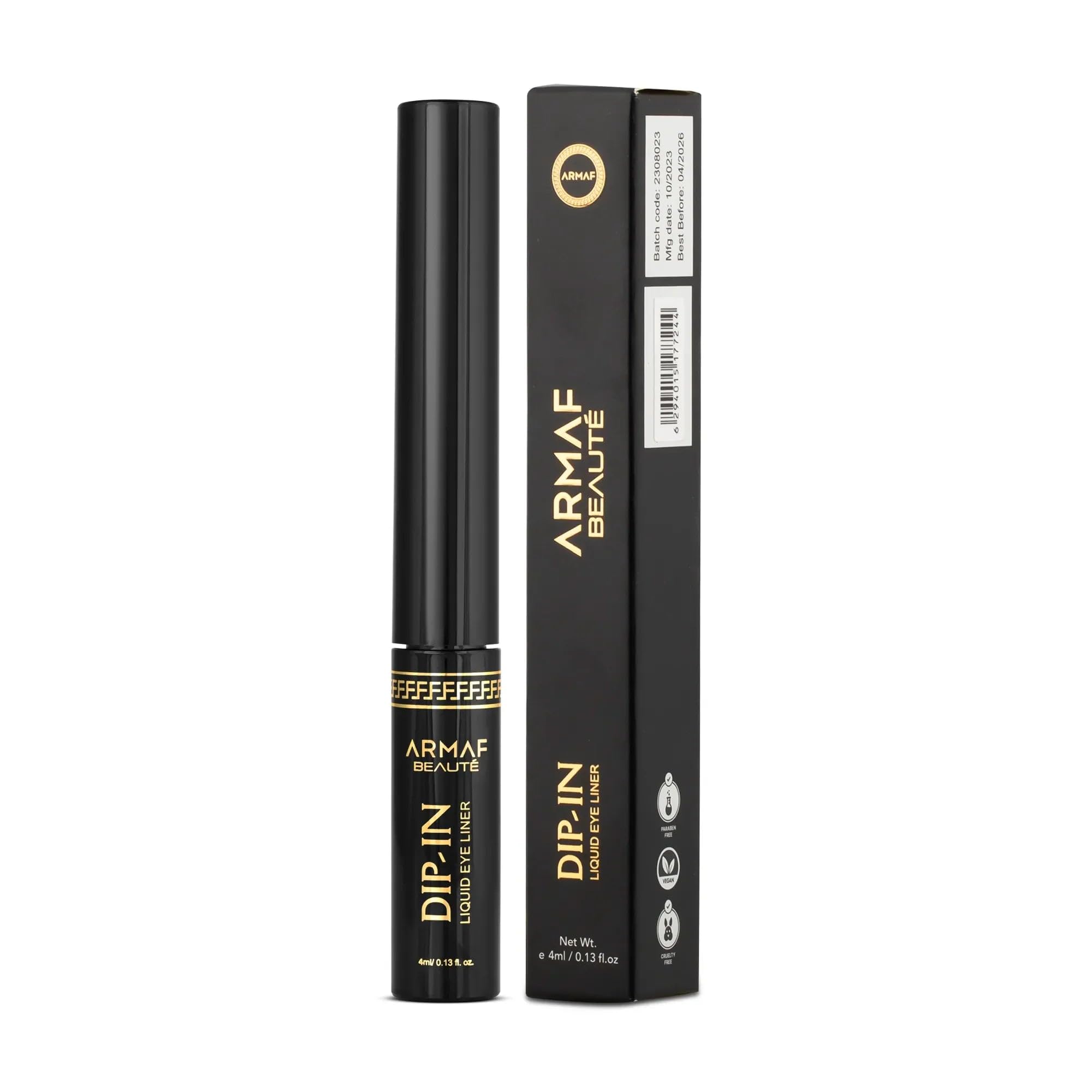 Armaf Beaut DipIn Liquid Eyeliner  Long Lasting Liquid Eyeliner, Easy Application | Waterproof Eyeliner | Night, 4Ml/0.13 Fl.O